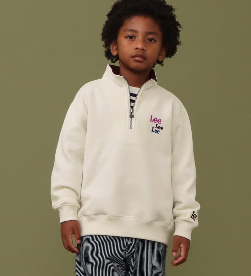 Lee(リー)の【110cm-160cm】キッズ Leeハーフジップ スウェット【親子】|トップス/スウェット/キッズ|ホワイト