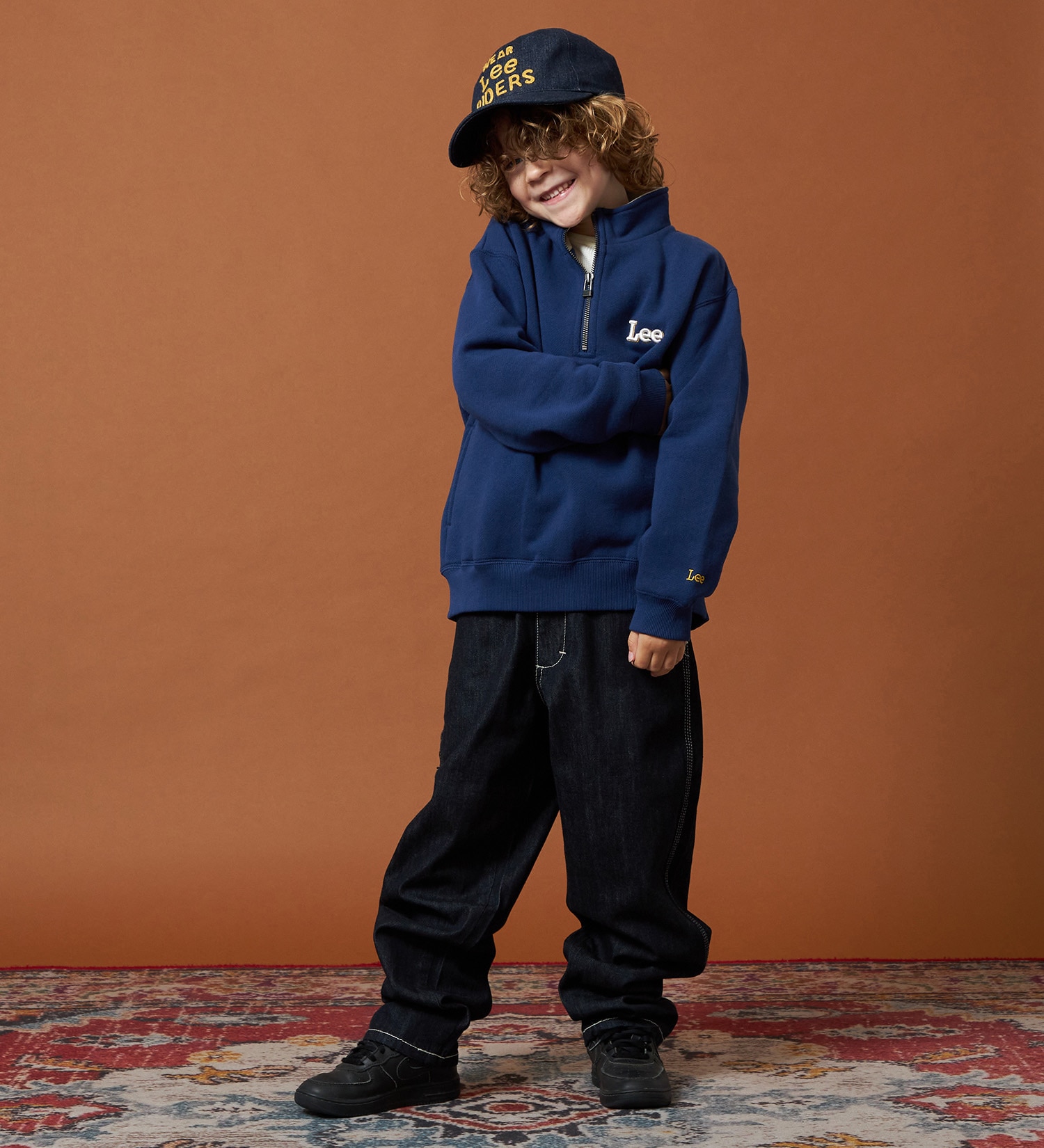 Lee(リー)の【110-150cm】キッズ ハーフジップスウェット 裏起毛|トップス/スウェット/キッズ|ネイビー
