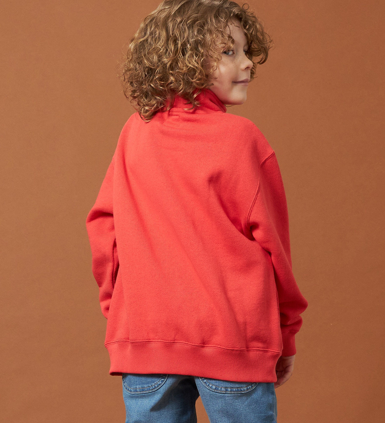 Lee(リー)の【110-150cm】キッズ ハーフジップスウェット 裏起毛|トップス/スウェット/キッズ|レッド