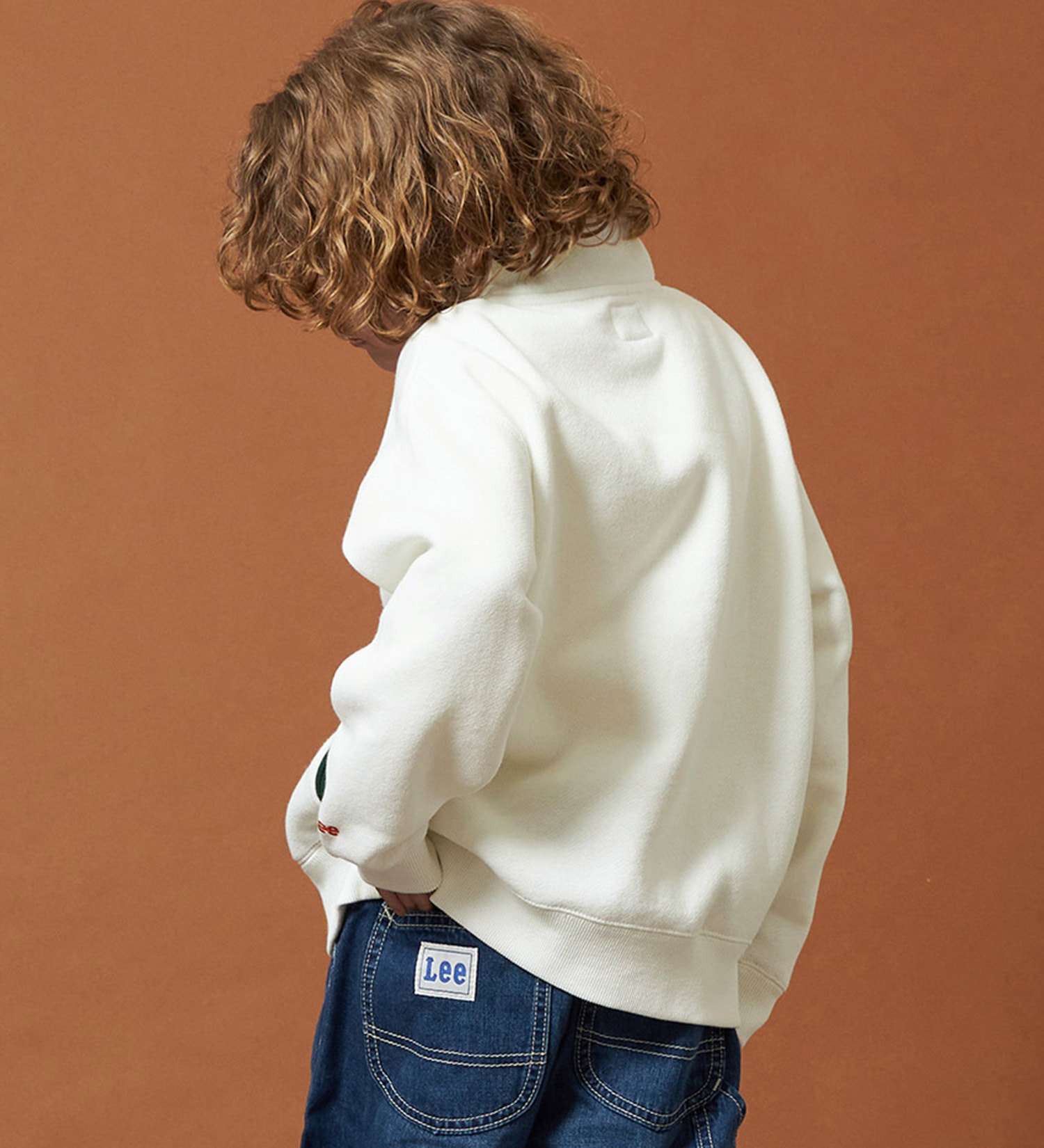 Lee(リー)の【110-150cm】キッズ ハーフジップスウェット 裏起毛|トップス/スウェット/キッズ|オフホワイト