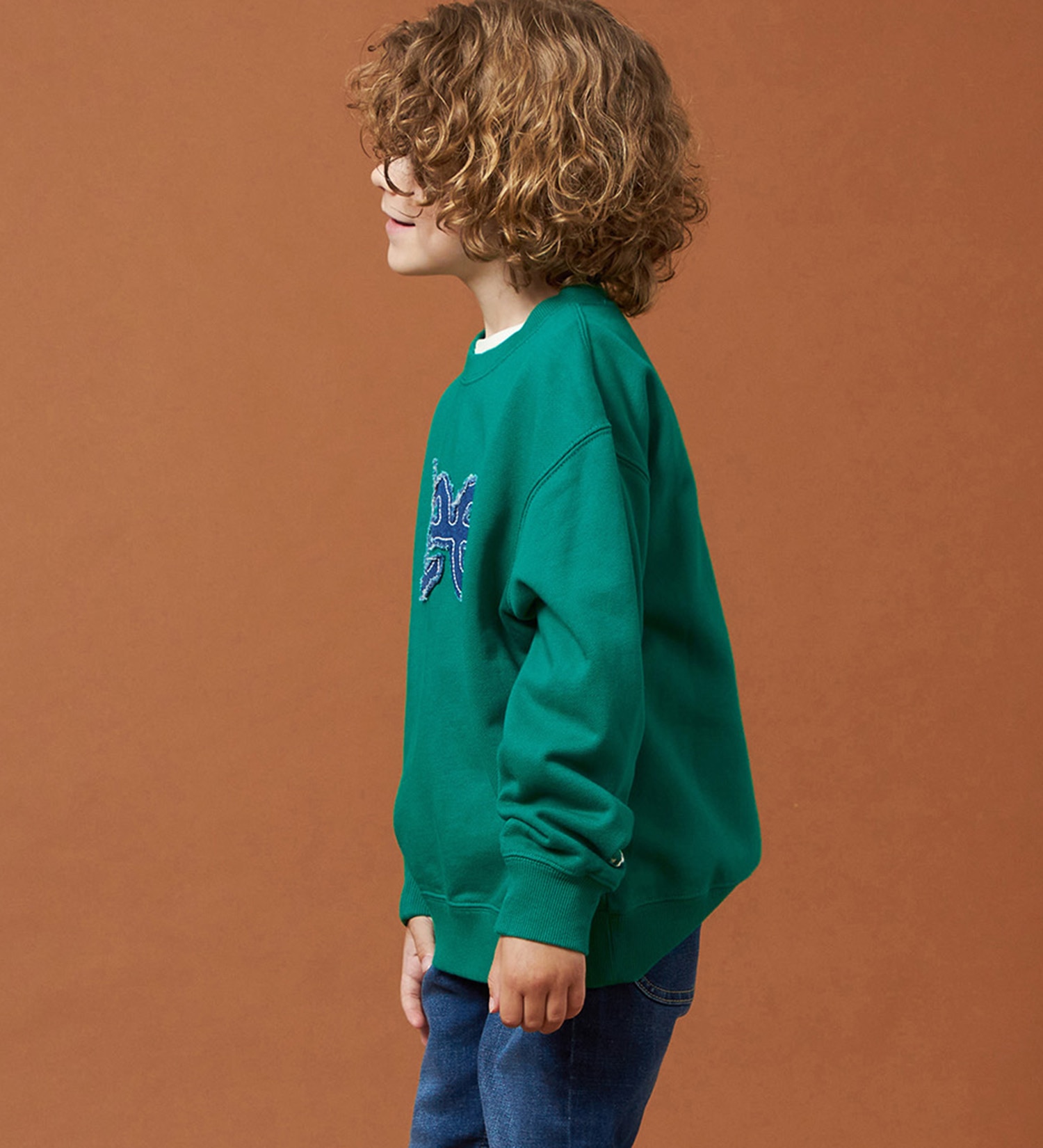 Lee(リー)の【110-150cm】キッズ デニムロゴパッチスウェット|トップス/スウェット/キッズ|グリーン