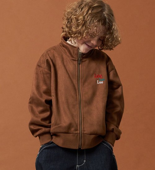 【110-150cm】キッズ スエードフリース ジップアップジャケット