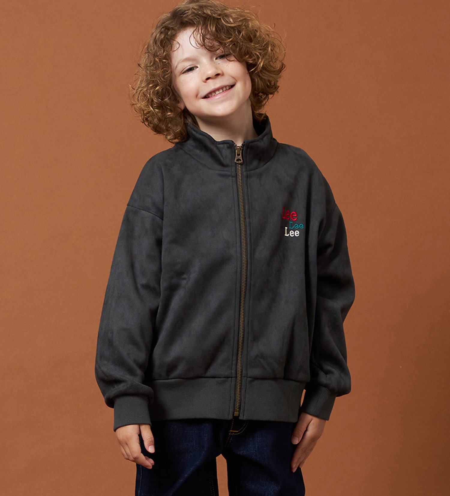 Lee(リー)の【110-150cm】キッズ スエードフリース ジップアップジャケット|ジャケット/アウター/その他アウター/キッズ|チャコールグレー