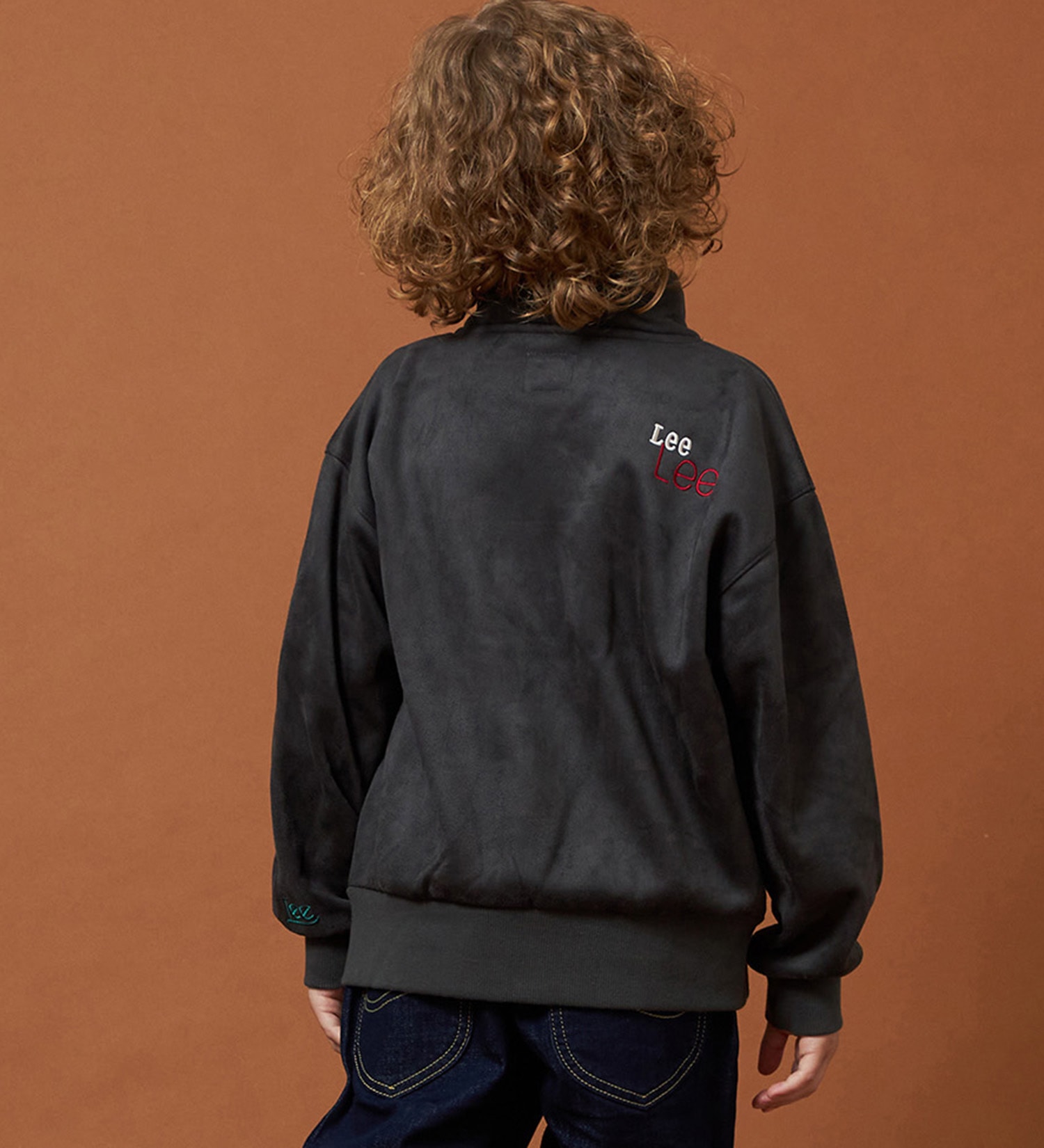 Lee(リー)の【110-150cm】キッズ スエードフリース ジップアップジャケット|ジャケット/アウター/その他アウター/キッズ|チャコールグレー