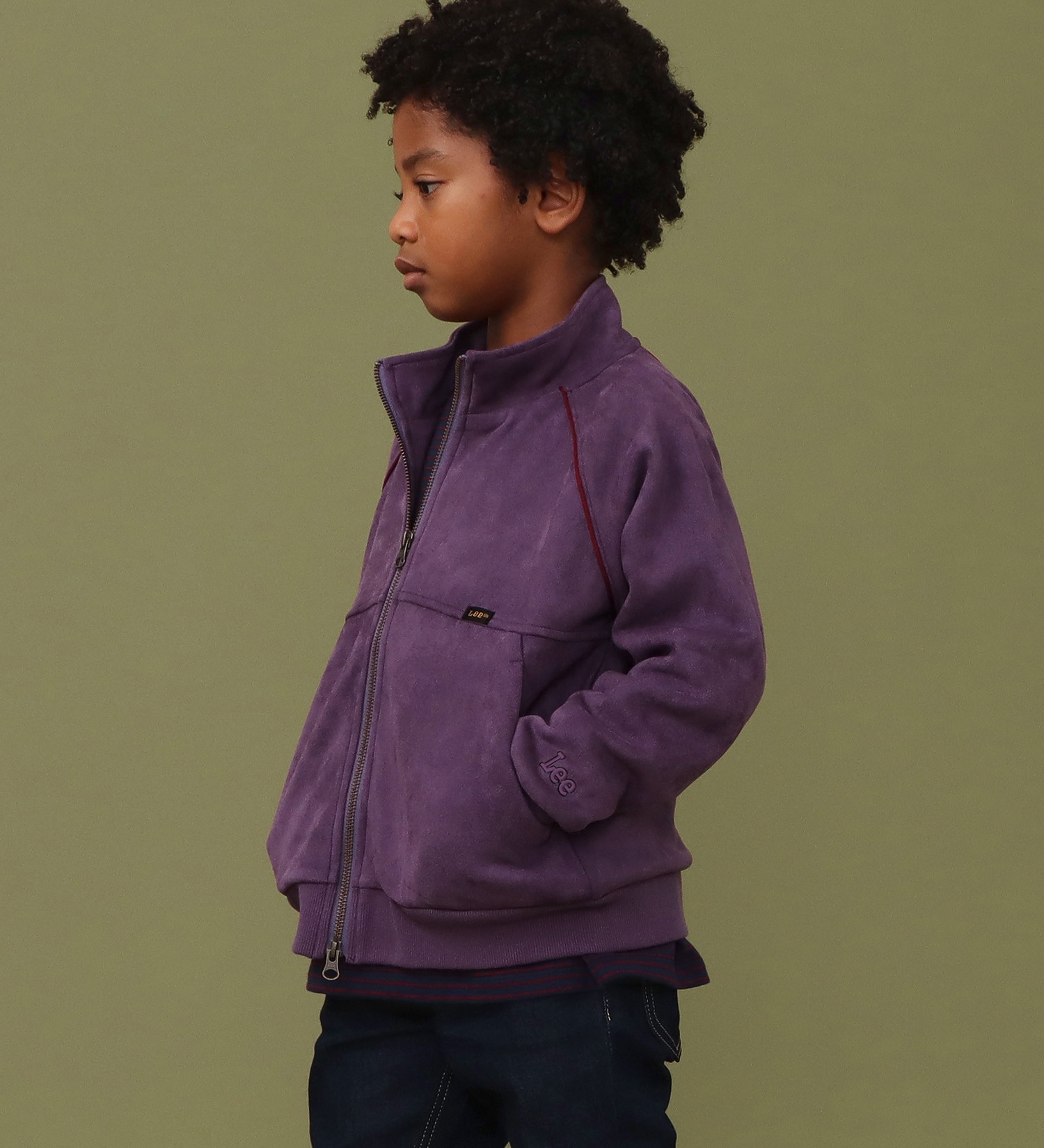 Lee(リー)の【110cm-150cm】ベビー Leeスエードフリース ジップアップジャケット【親子】|ジャケット/アウター/その他アウター/キッズ|パープル