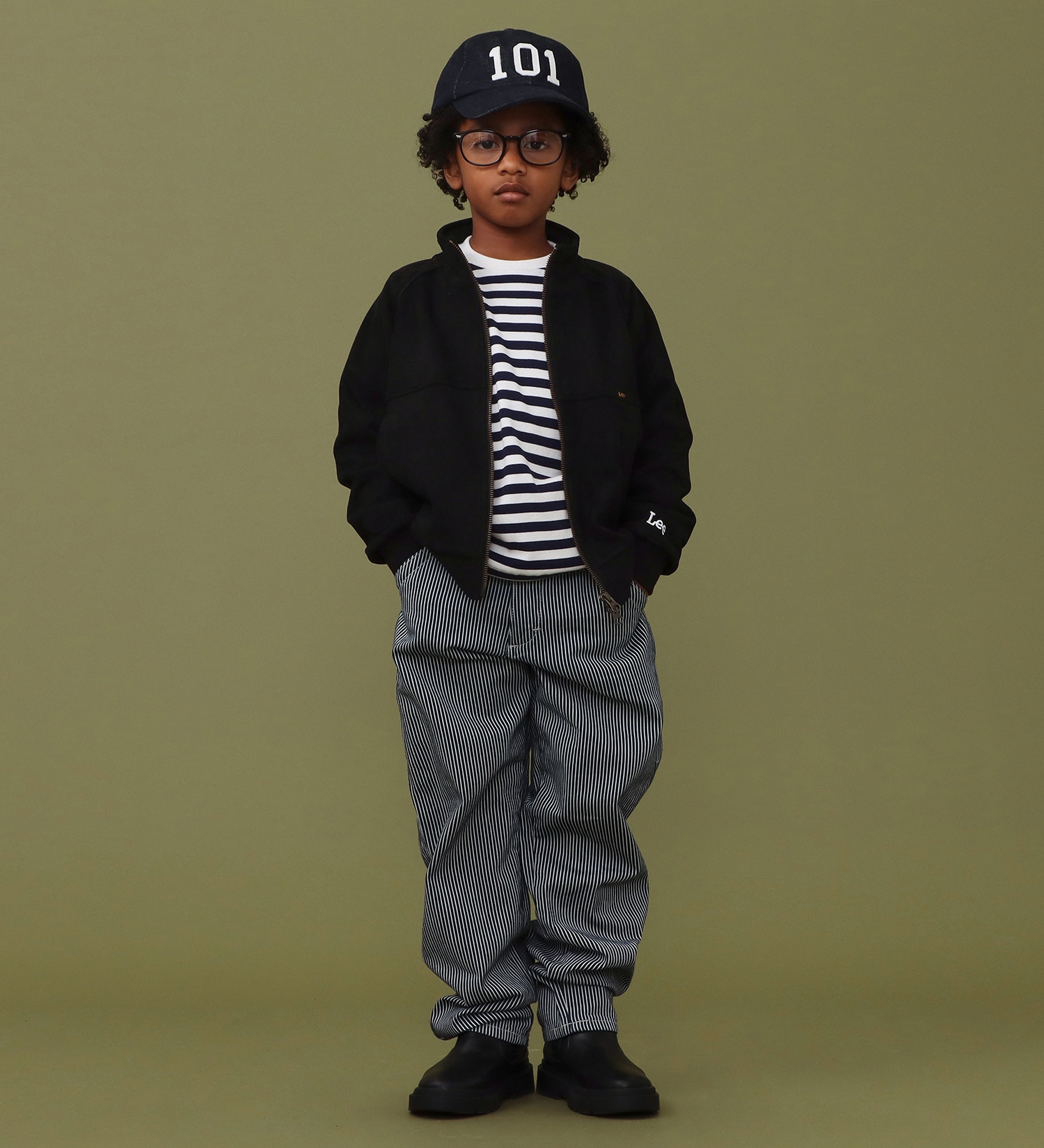 Lee(リー)の【110cm-150cm】ベビー Leeスエードフリース ジップアップジャケット【親子】|ジャケット/アウター/その他アウター/キッズ|ブラック