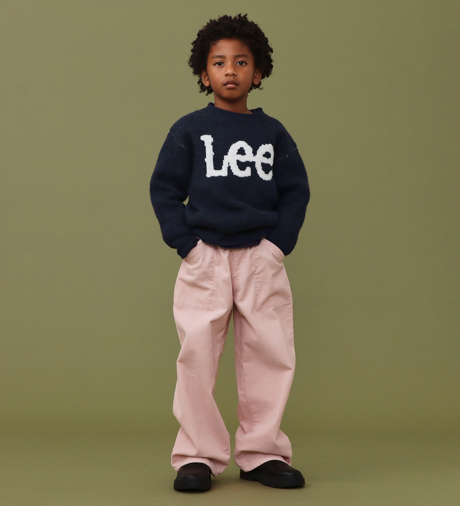 Lee(リー)の【110-150cm】キッズ Leeロゴ ニットセーター|トップス/ニット/セーター/キッズ|ネイビー