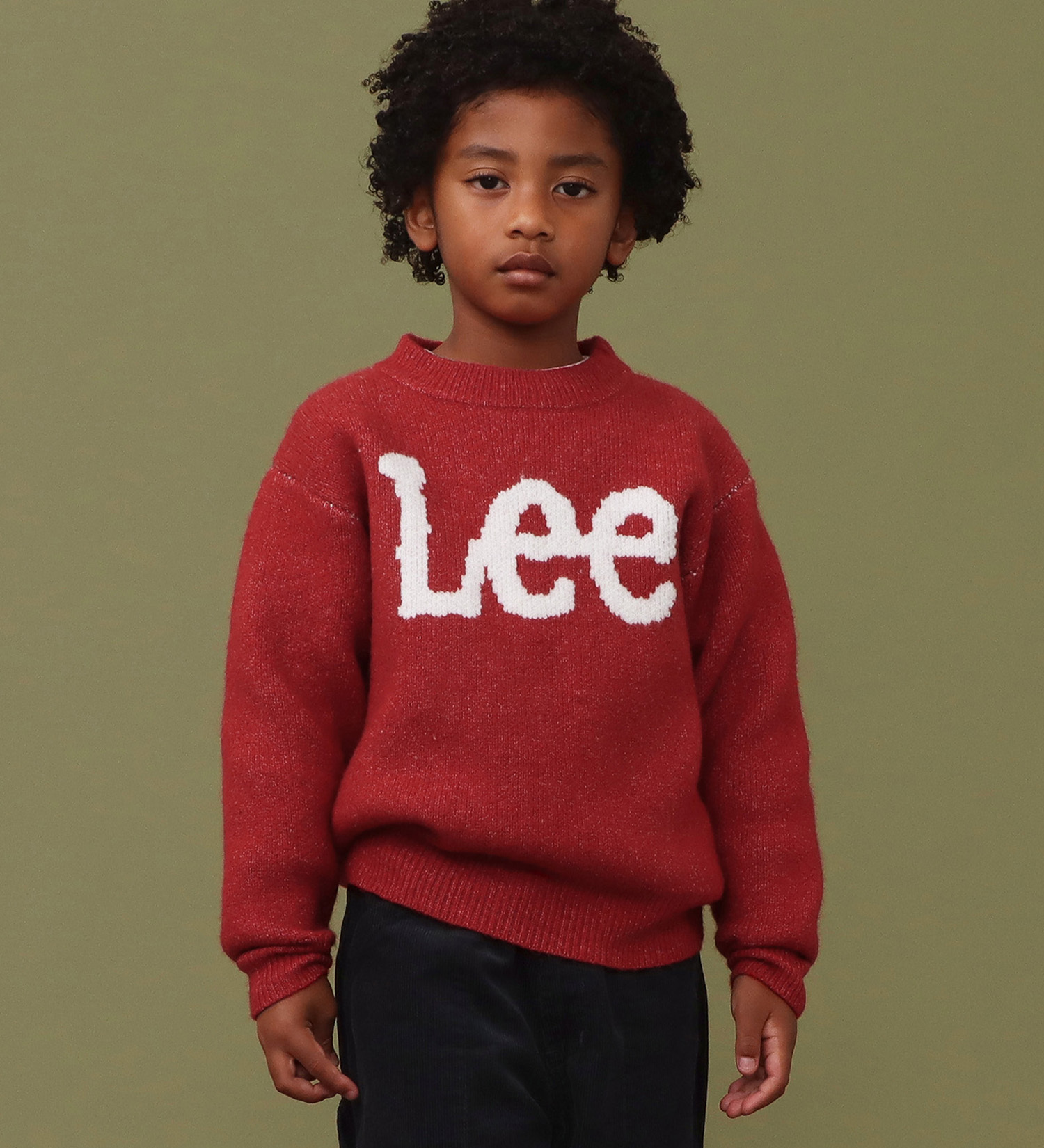 Lee(リー)の【110-150cm】キッズ Leeロゴ ニットセーター|トップス/ニット/セーター/キッズ|レッド