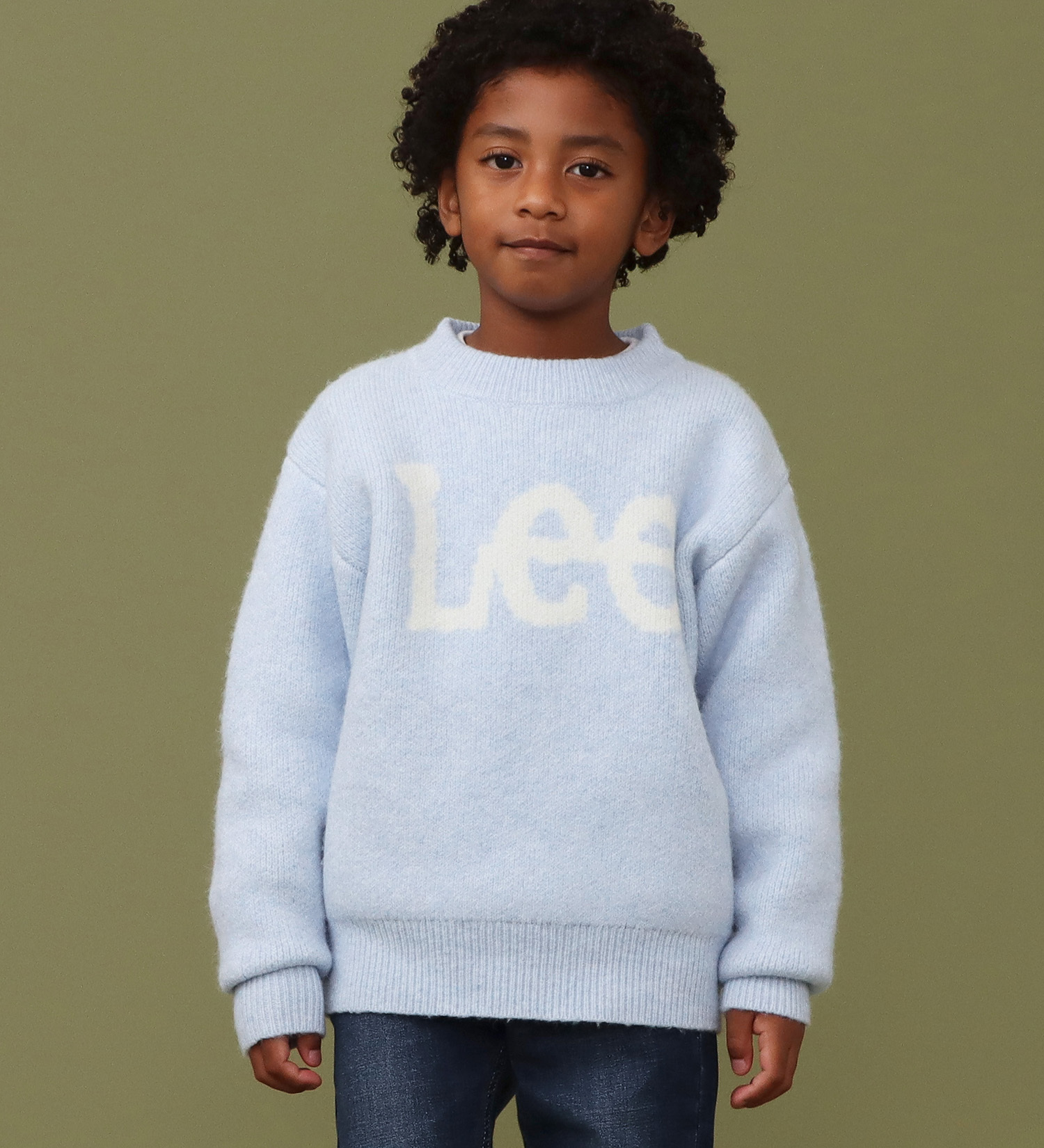 Lee(リー)の【110-150cm】キッズ Leeロゴ ニットセーター|トップス/ニット/セーター/キッズ|ブルー