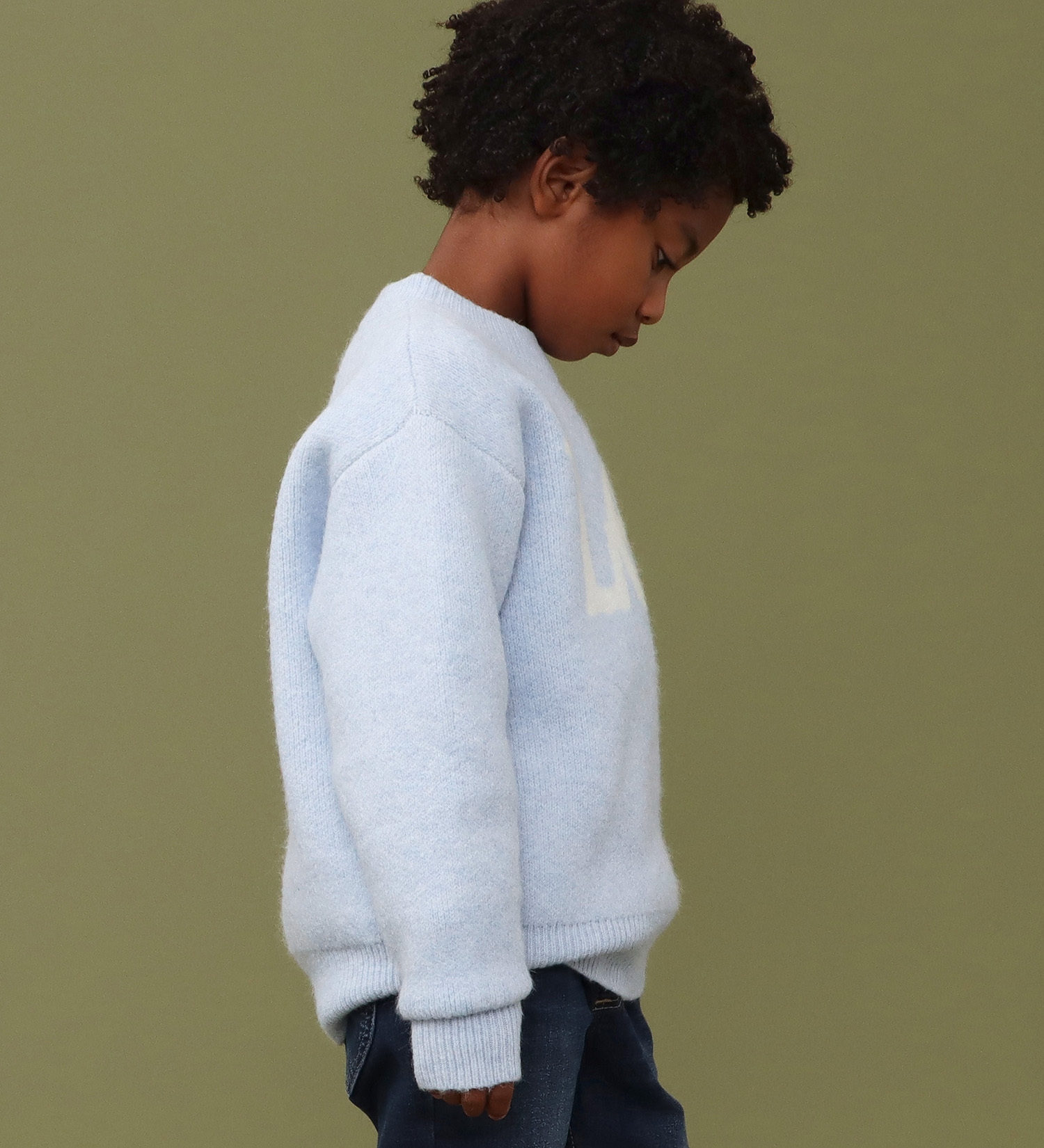 Lee(リー)の【110-150cm】キッズ Leeロゴ ニットセーター|トップス/ニット/セーター/キッズ|ブルー