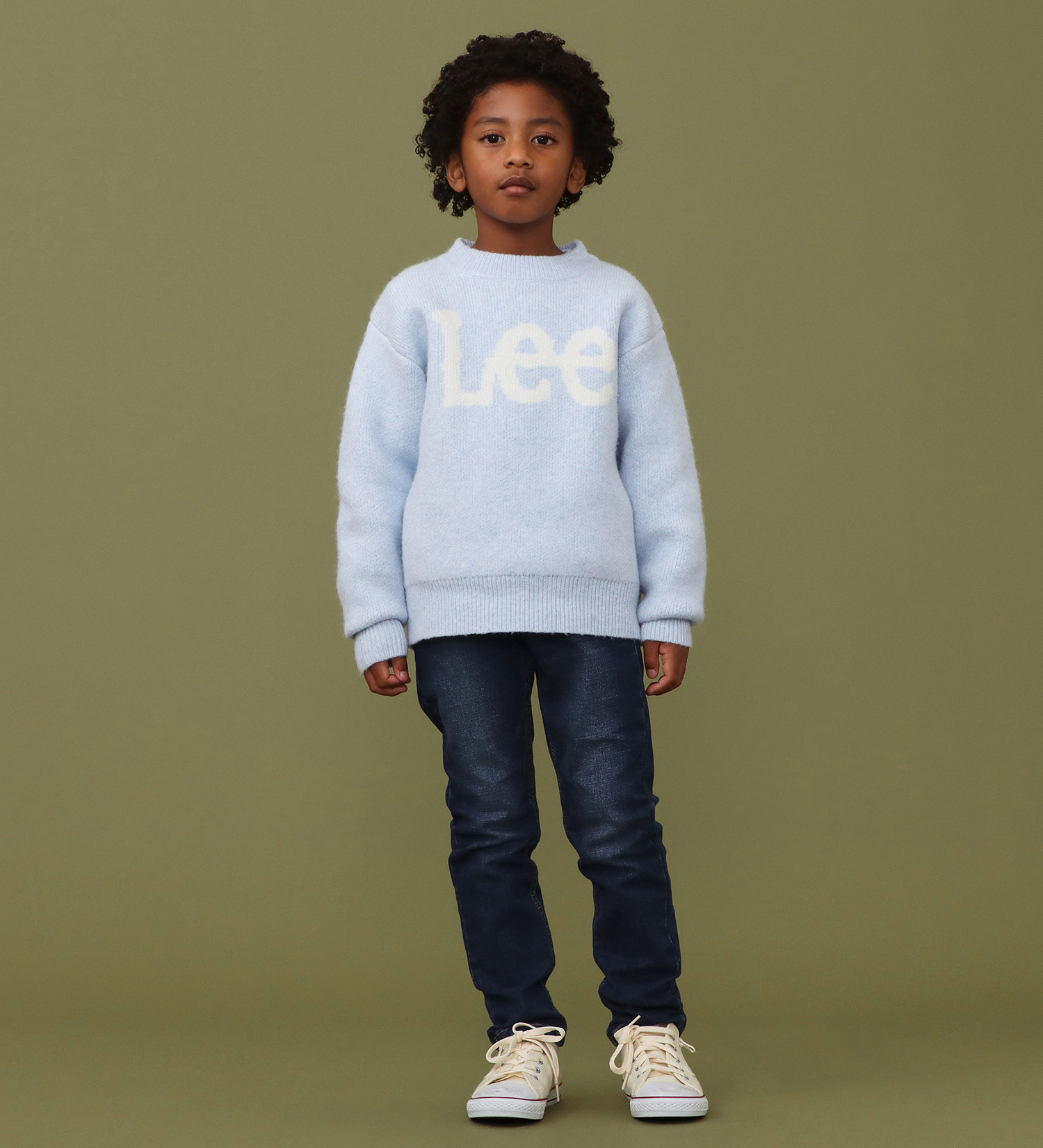 Lee(リー)の【110-150cm】キッズ Leeロゴ ニットセーター|トップス/ニット/セーター/キッズ|ブルー