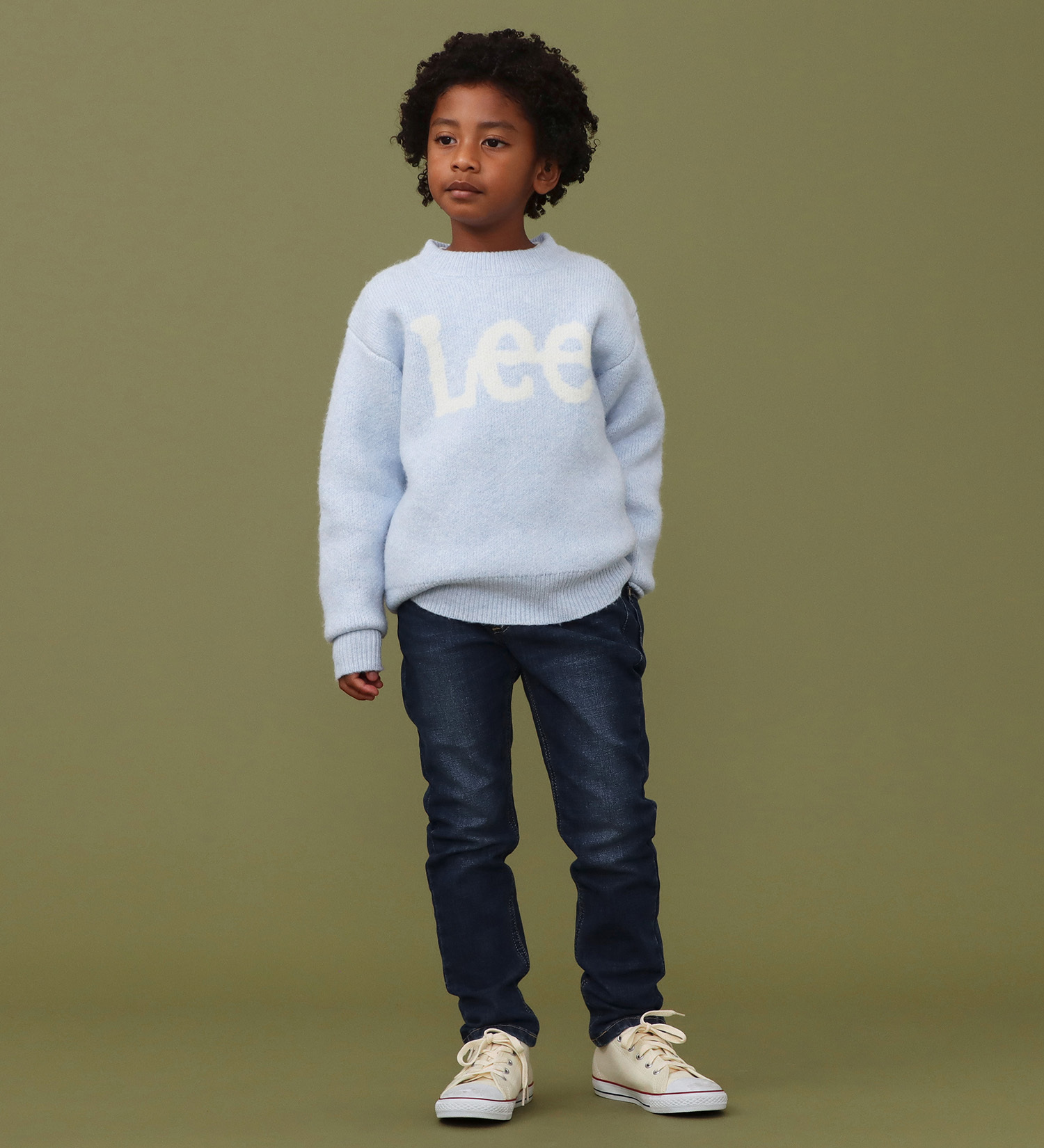 Lee(リー)の【110-150cm】キッズ Leeロゴ ニットセーター|トップス/ニット/セーター/キッズ|ブルー