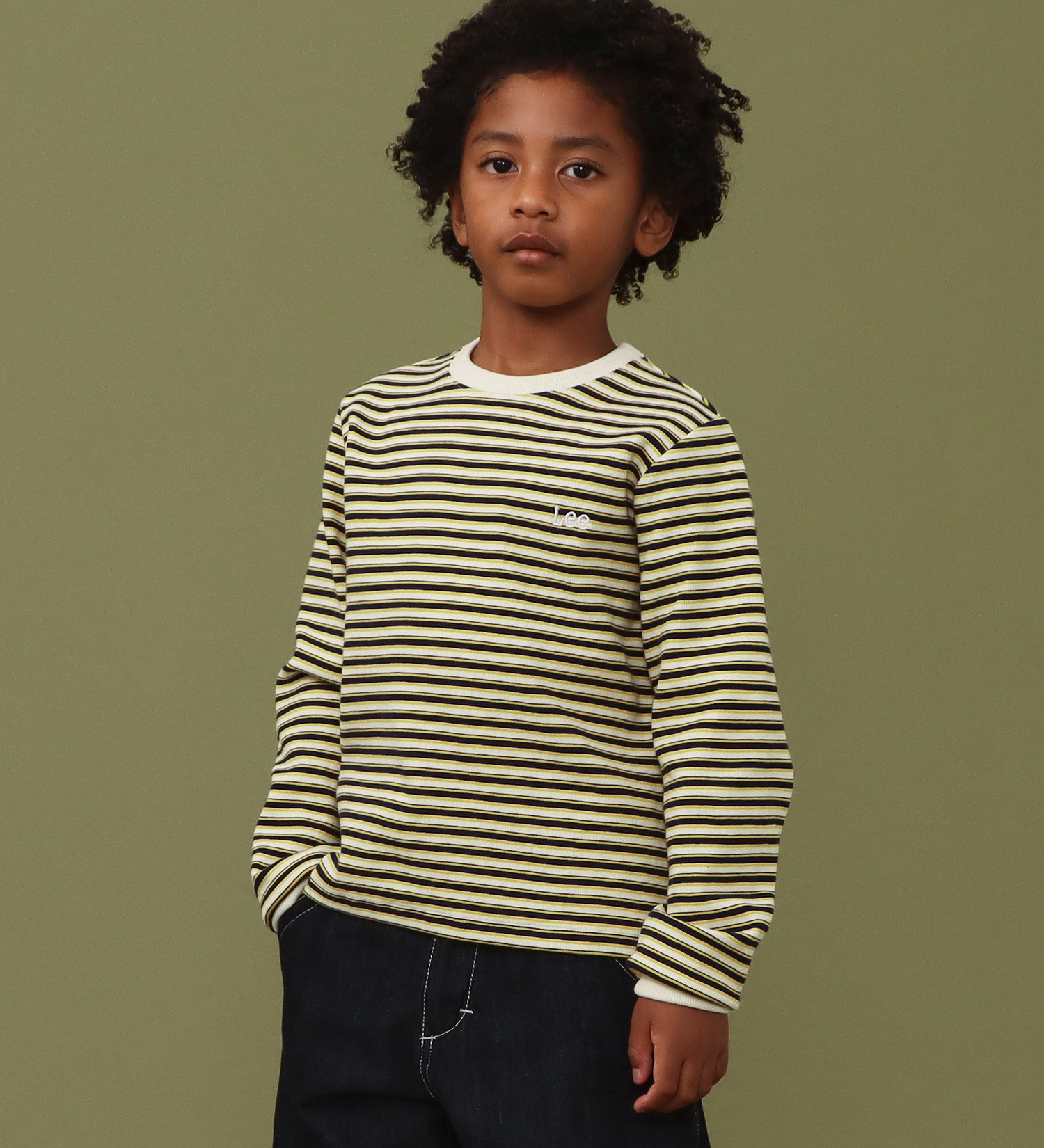 Lee(リー)の【110-150cm】キッズ ストライプ 長袖Tee|トップス/Tシャツ/カットソー/キッズ|イエロー
