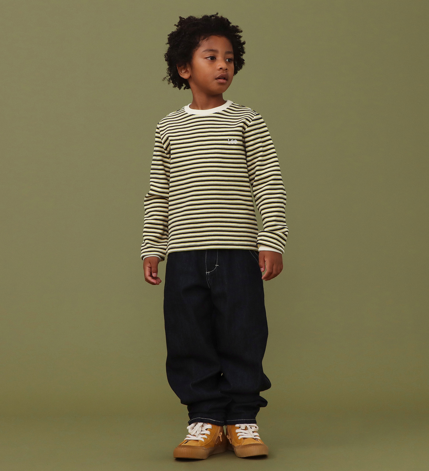 Lee(リー)の【110-150cm】キッズ ストライプ 長袖Tee|トップス/Tシャツ/カットソー/キッズ|イエロー