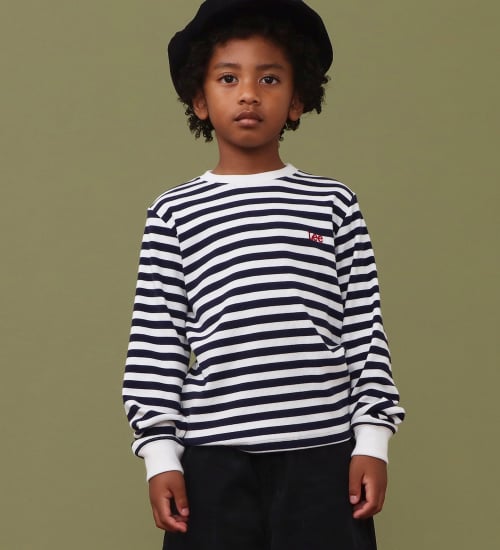 Lee(リー)の【110-150cm】キッズ ストライプ 長袖Tee|トップス/Tシャツ/カットソー/キッズ|ホワイト