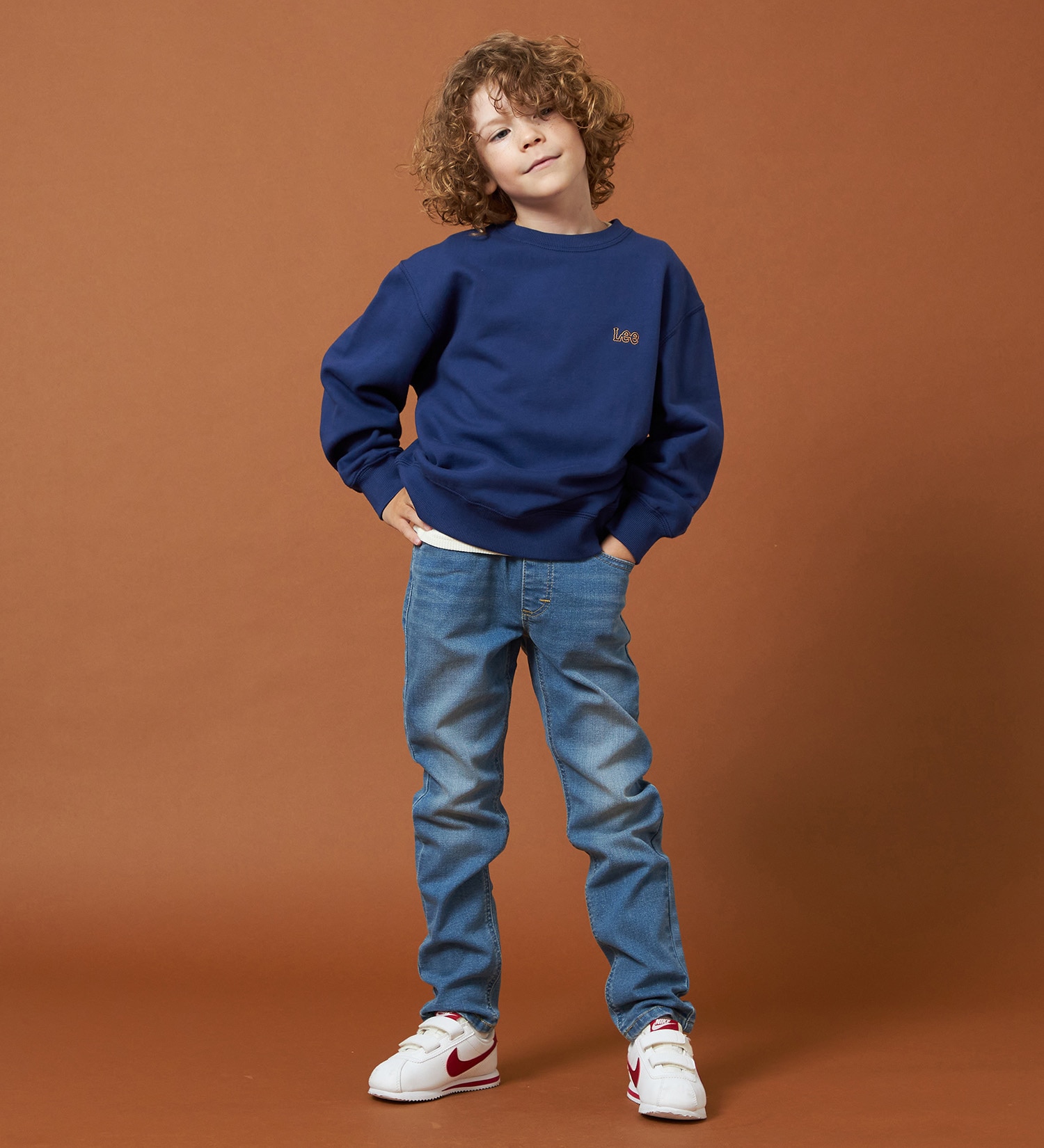 Lee(リー)の【110-160cm】キッズ ストレッチストレートデニムパンツ|パンツ/デニムパンツ/キッズ|淡色ブルー