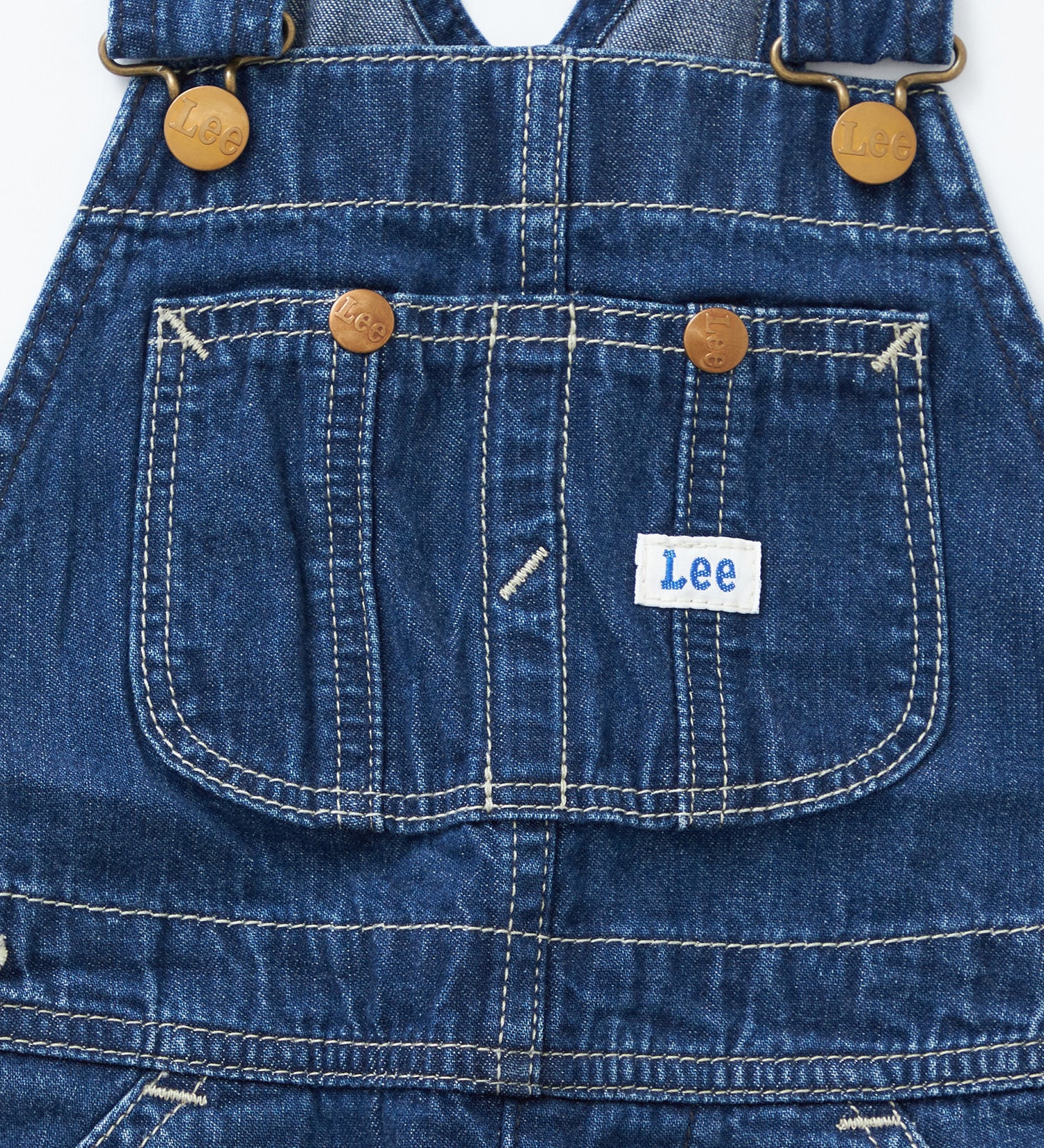 Lee(リー)の【80-100cm】ベビー オーバーオール 高品質綿100％|オールインワン/サロペット/オーバーオール/キッズ|中色ブルー