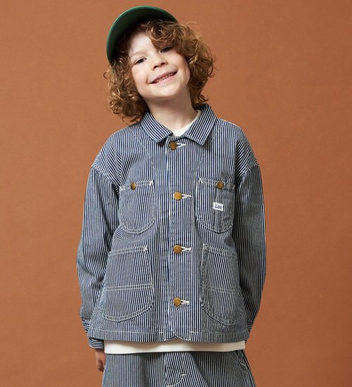 Lee(リー)の【110-160cm】キッズ ロコジャケット/カバーオール 高品質綿100％|ジャケット/アウター/カバーオール/キッズ|ヒッコリー