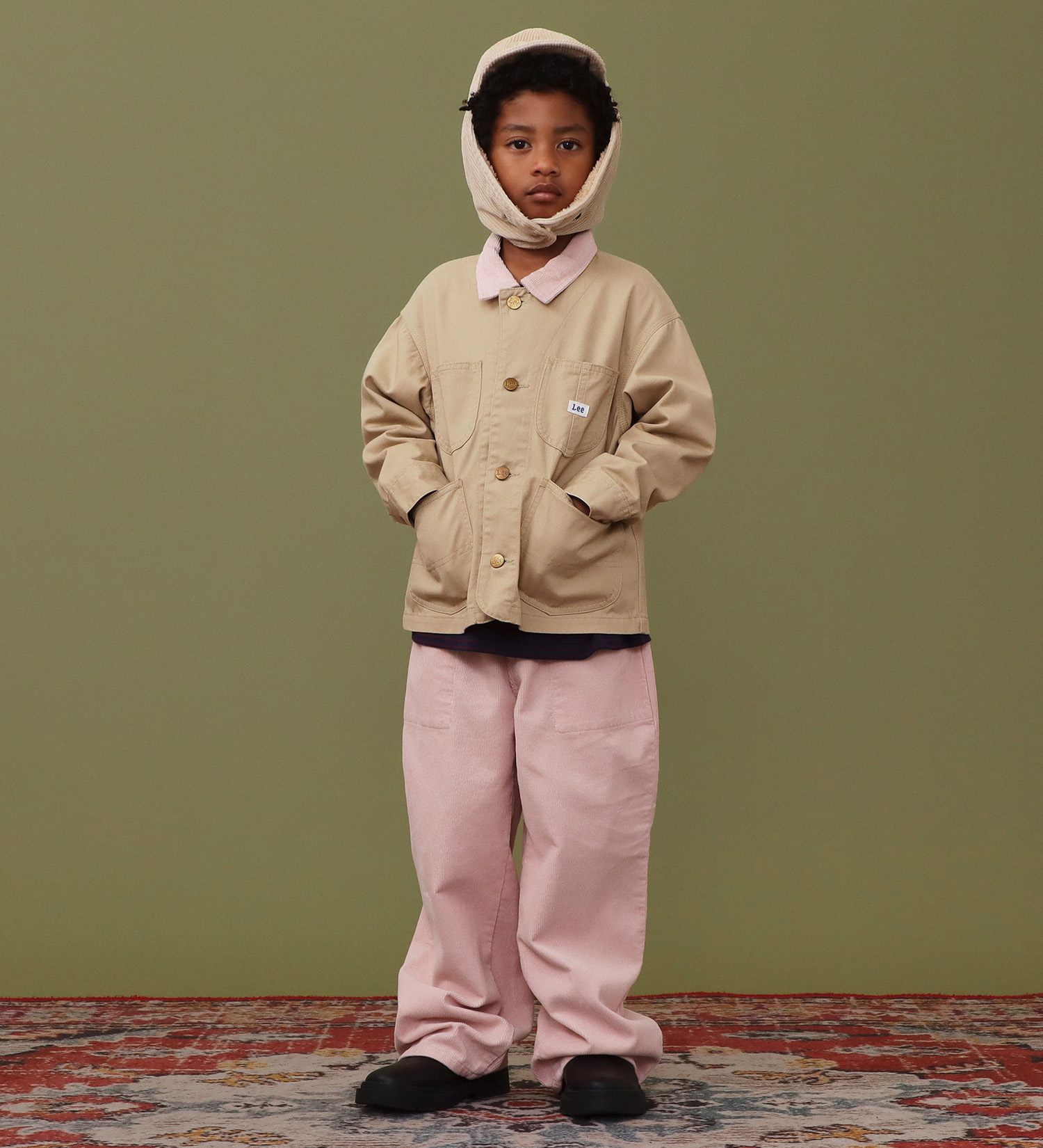 Lee(リー)の【試着対象】【110-150cm】キッズ ロコジャケット 綿100％/カバーオール|ジャケット/アウター/カバーオール/キッズ|ベージュ