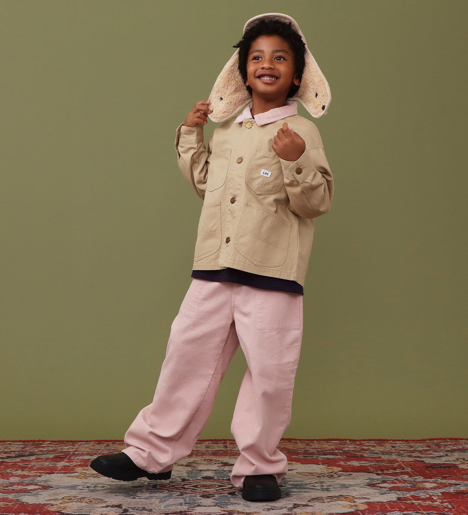 Lee(リー)の【試着対象】【110-150cm】キッズ ロコジャケット 綿100％/カバーオール|ジャケット/アウター/カバーオール/キッズ|ベージュ