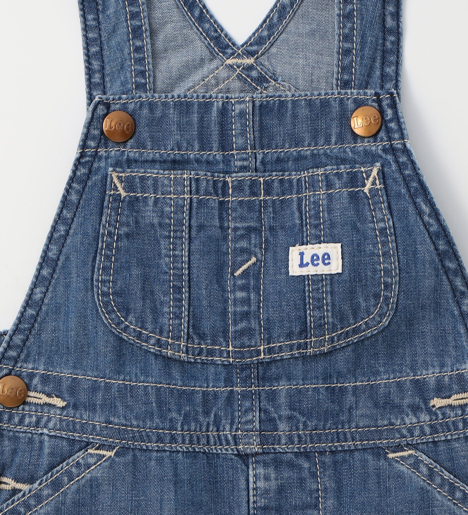 Lee(リー)の【70-90cm】ベビー ファーストデニムオーバーオールスカート|オールインワン/ジャンパースカート/キッズ|中色ブルー