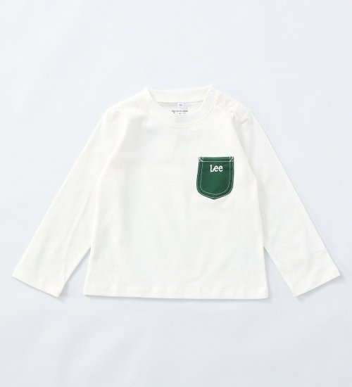 【80/90/100cm】ベビー カラーポケット長袖Tシャツ