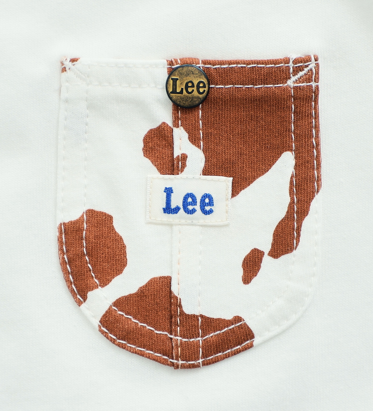 Lee(リー)の【おまとめ割対象】【110-150cm】キッズ ウシ柄ポケット半袖Tシャツ|トップス/Tシャツ/カットソー/キッズ|ホワイト