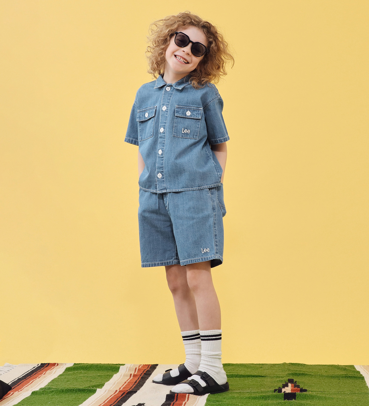 Lee(リー)の【110-160cm】キッズ アスレチックショーツ|パンツ/パンツ/キッズ|中色ブルー