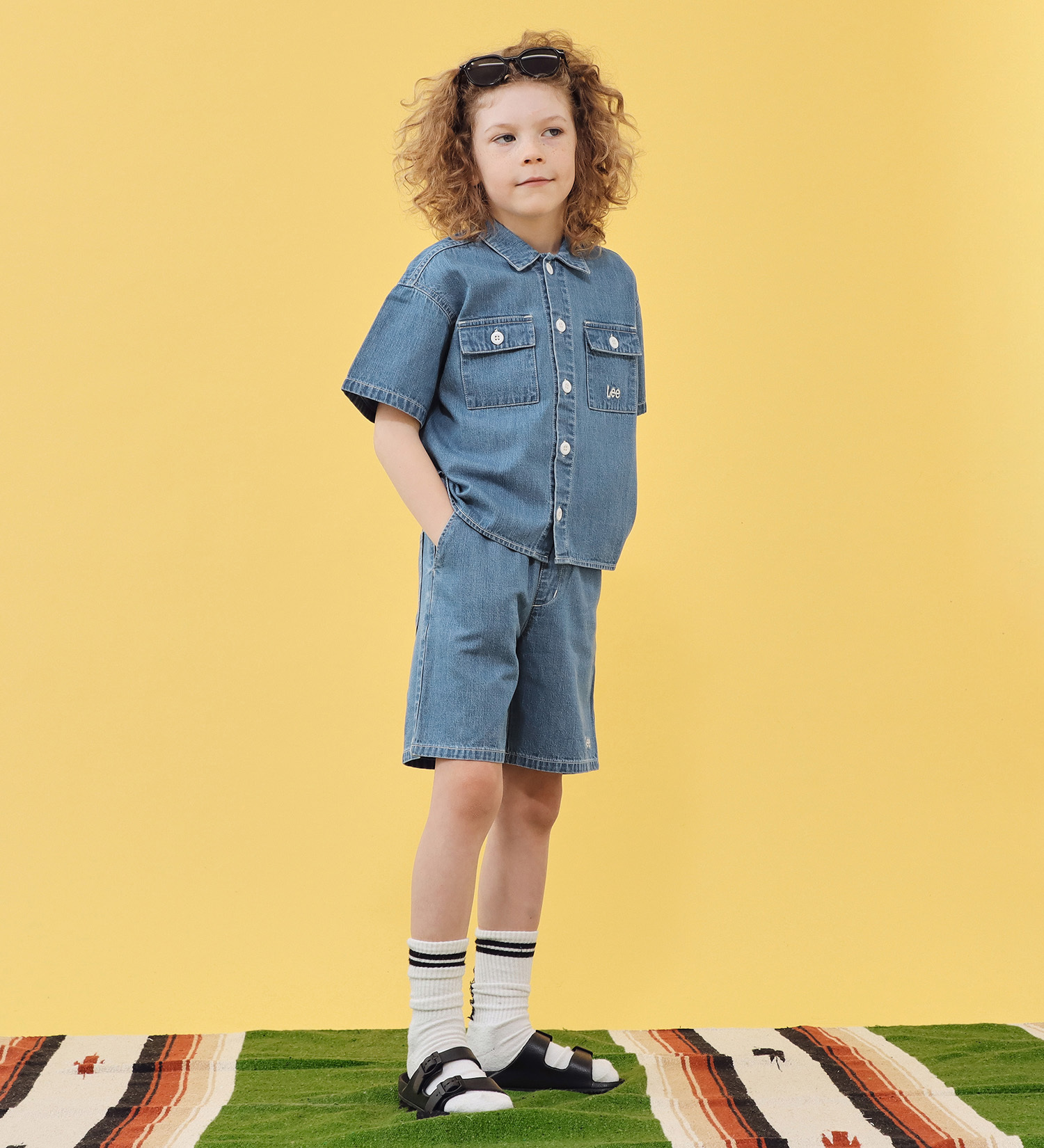 Lee(リー)の【110-160cm】キッズ アスレチックショーツ|パンツ/パンツ/キッズ|中色ブルー