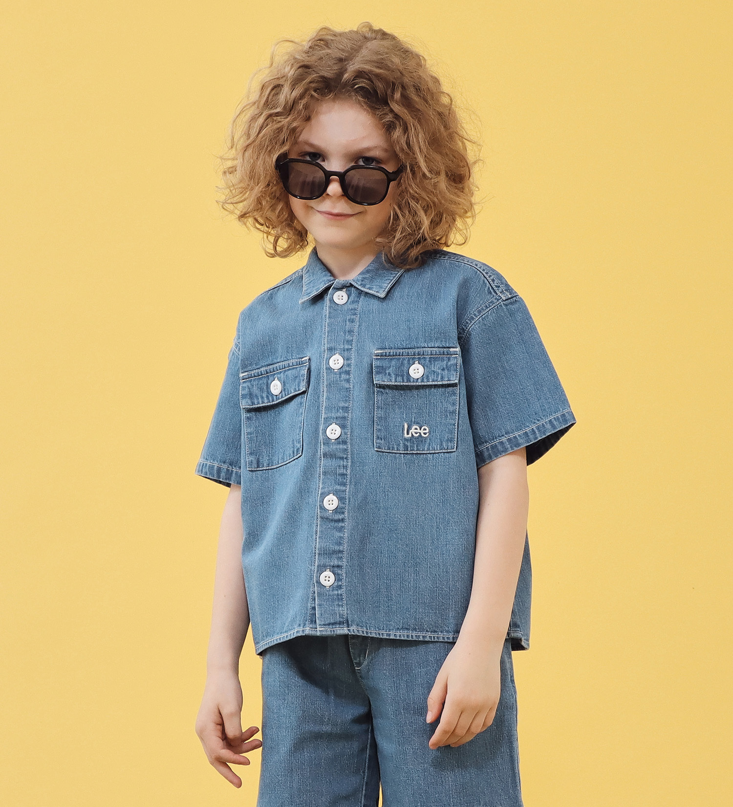 Lee(リー)の【110-160cm】キッズ フィールドシャツ|トップス/シャツ/ブラウス/キッズ|中色ブルー