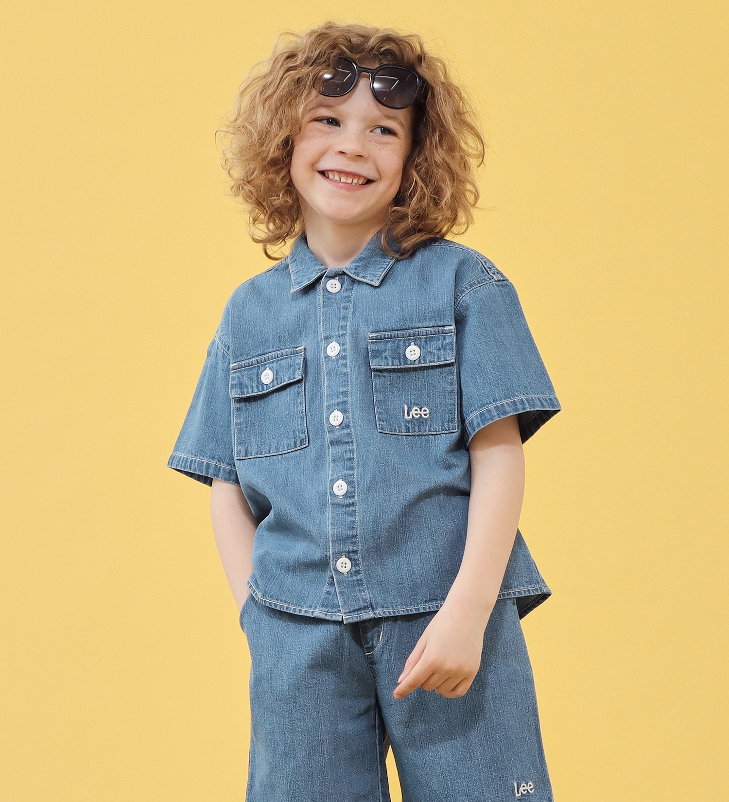 Lee(リー)の【110-160cm】キッズ フィールドシャツ|トップス/シャツ/ブラウス/キッズ|中色ブルー