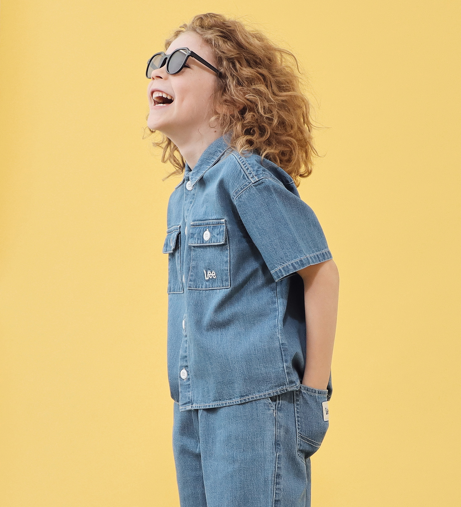 Lee(リー)の【110-160cm】キッズ フィールドシャツ|トップス/シャツ/ブラウス/キッズ|中色ブルー