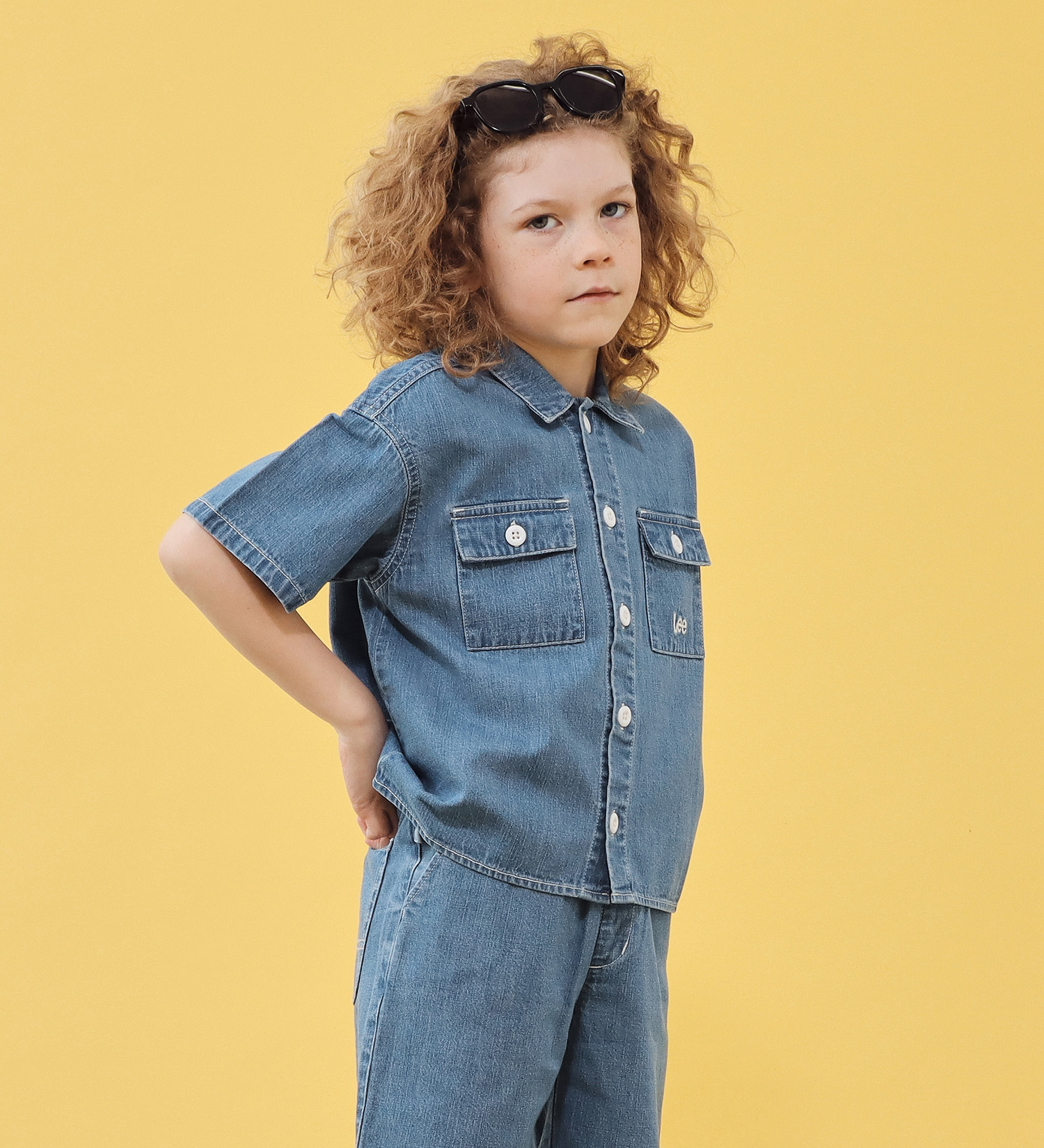 Lee(リー)の【110-160cm】キッズ フィールドシャツ|トップス/シャツ/ブラウス/キッズ|中色ブルー