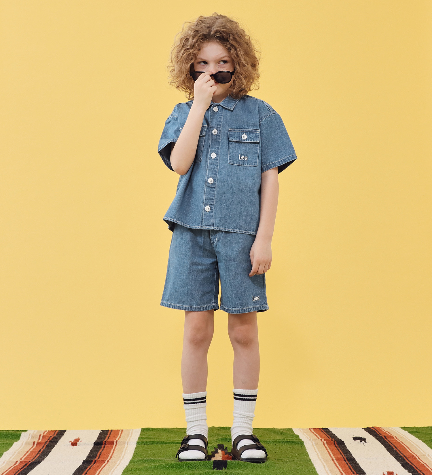 Lee(リー)の【110-160cm】キッズ フィールドシャツ|トップス/シャツ/ブラウス/キッズ|中色ブルー