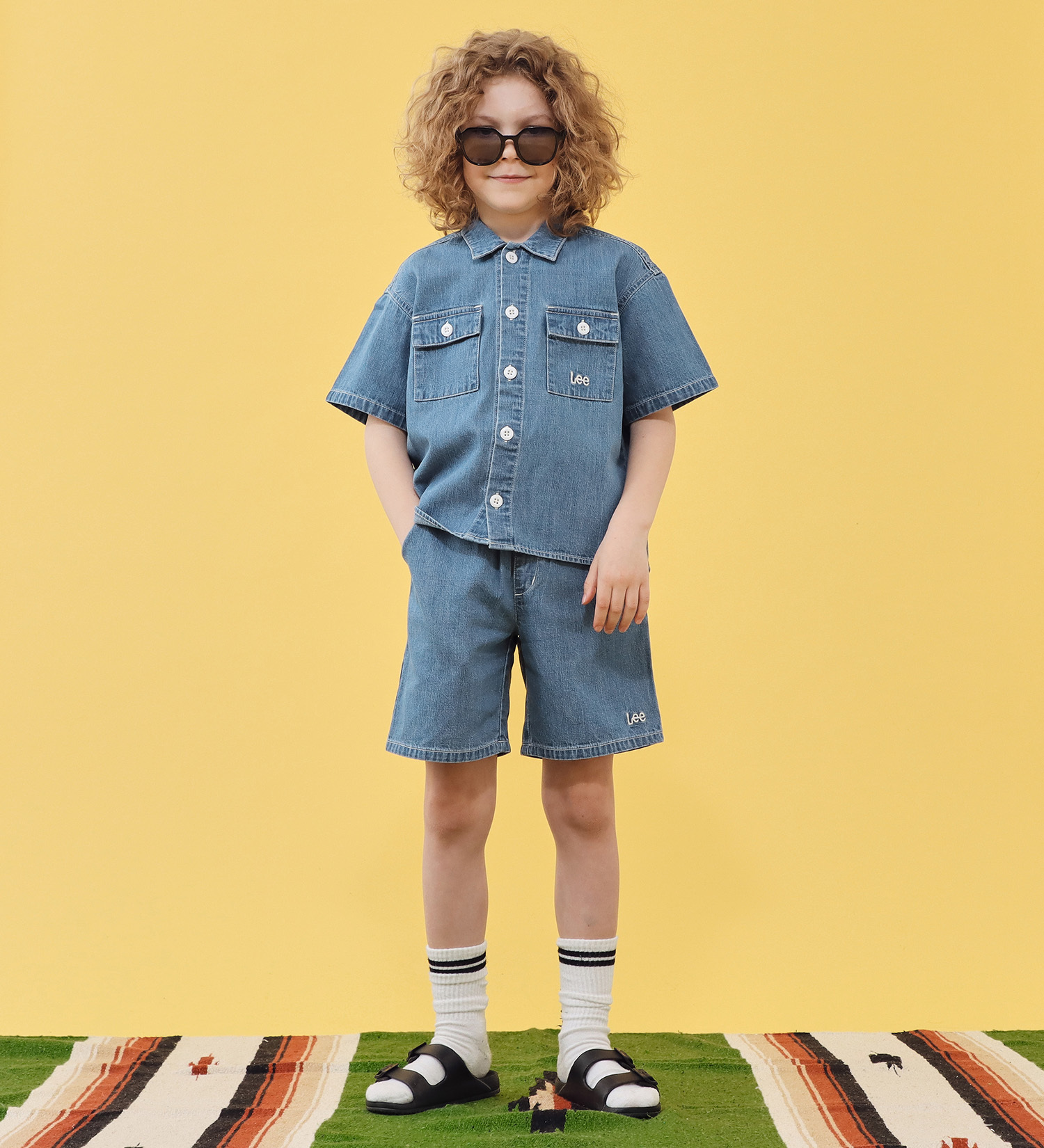 Lee(リー)の【110-160cm】キッズ フィールドシャツ|トップス/シャツ/ブラウス/キッズ|中色ブルー