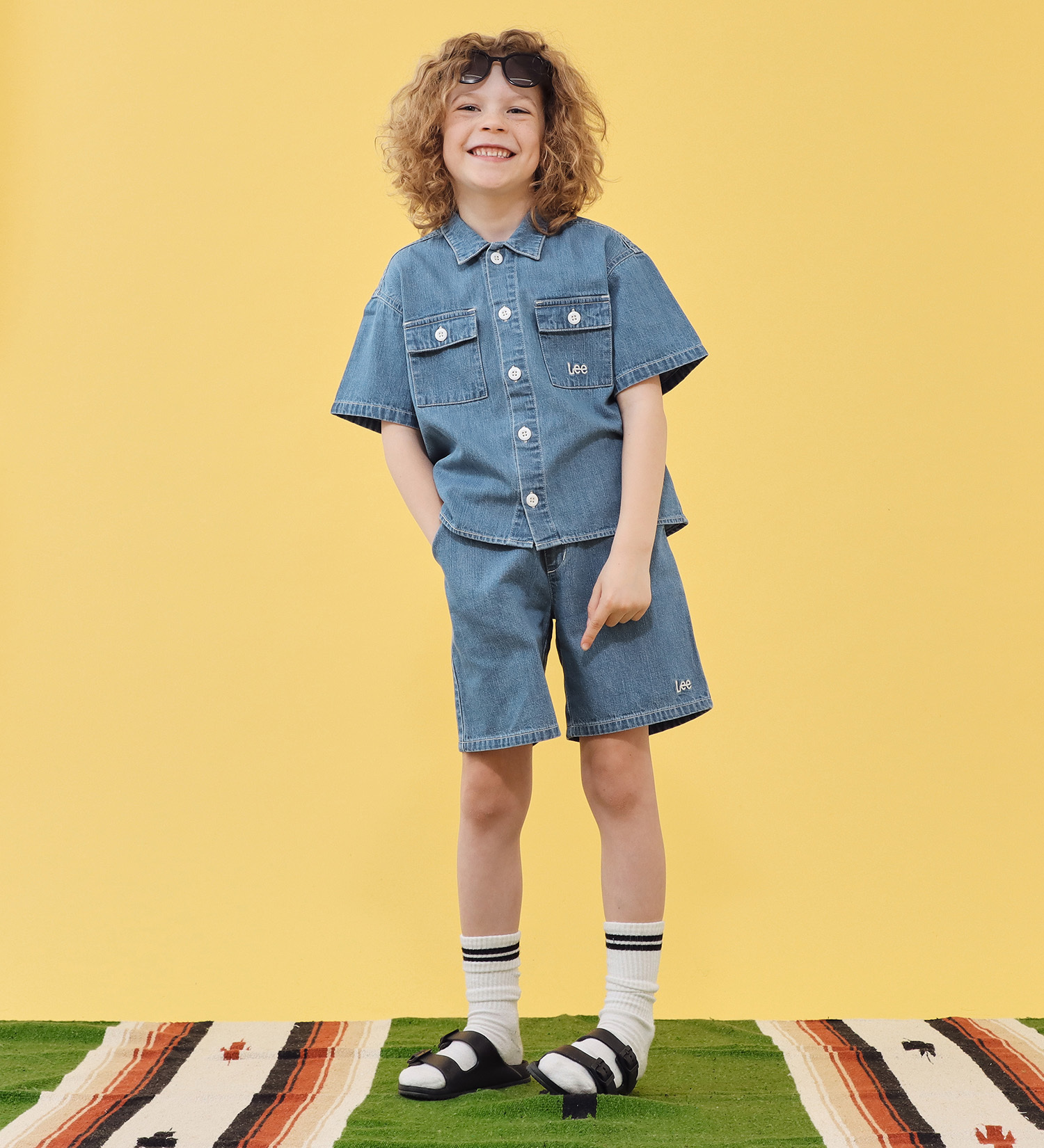 Lee(リー)の【110-160cm】キッズ フィールドシャツ|トップス/シャツ/ブラウス/キッズ|中色ブルー