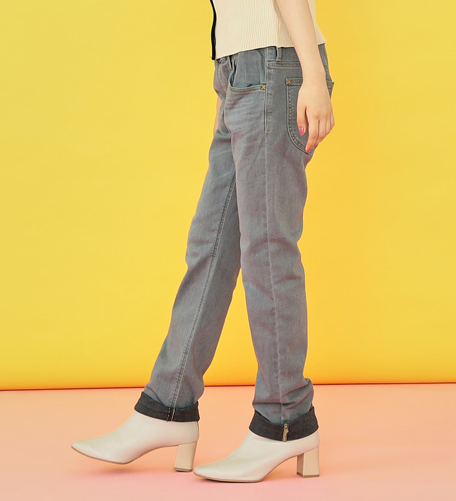 Lee(リー)の【130-160cm】キッズ ベーシック リブ ストレッチ テーパード(デニム)|パンツ/デニムパンツ/キッズ|ブラックデニム