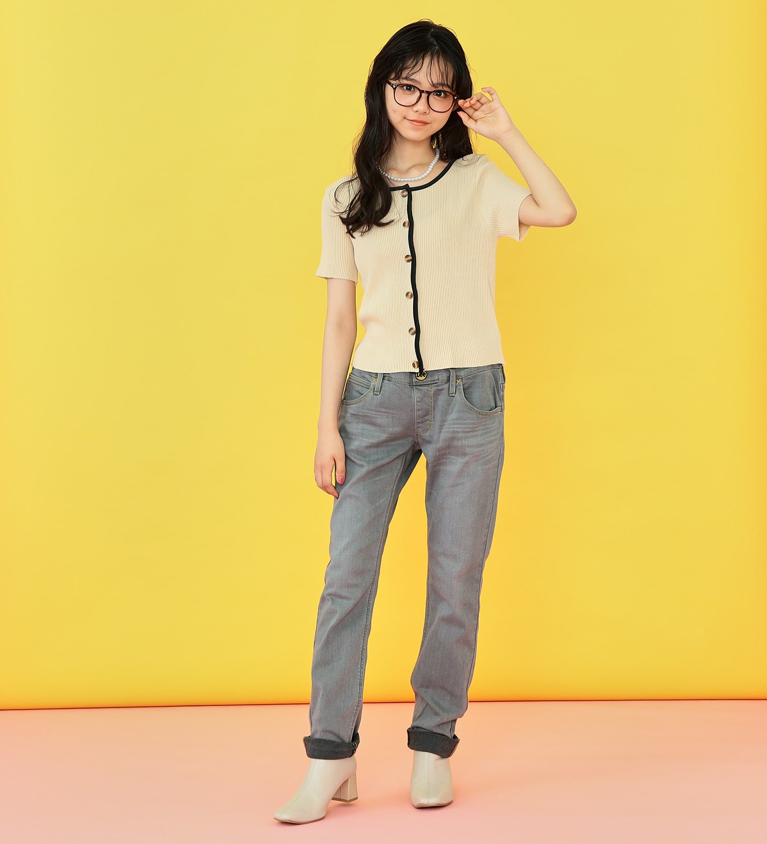 Lee(リー)の【130-160cm】キッズ ベーシック リブ ストレッチ テーパード(デニム)|パンツ/デニムパンツ/キッズ|ブラックデニム