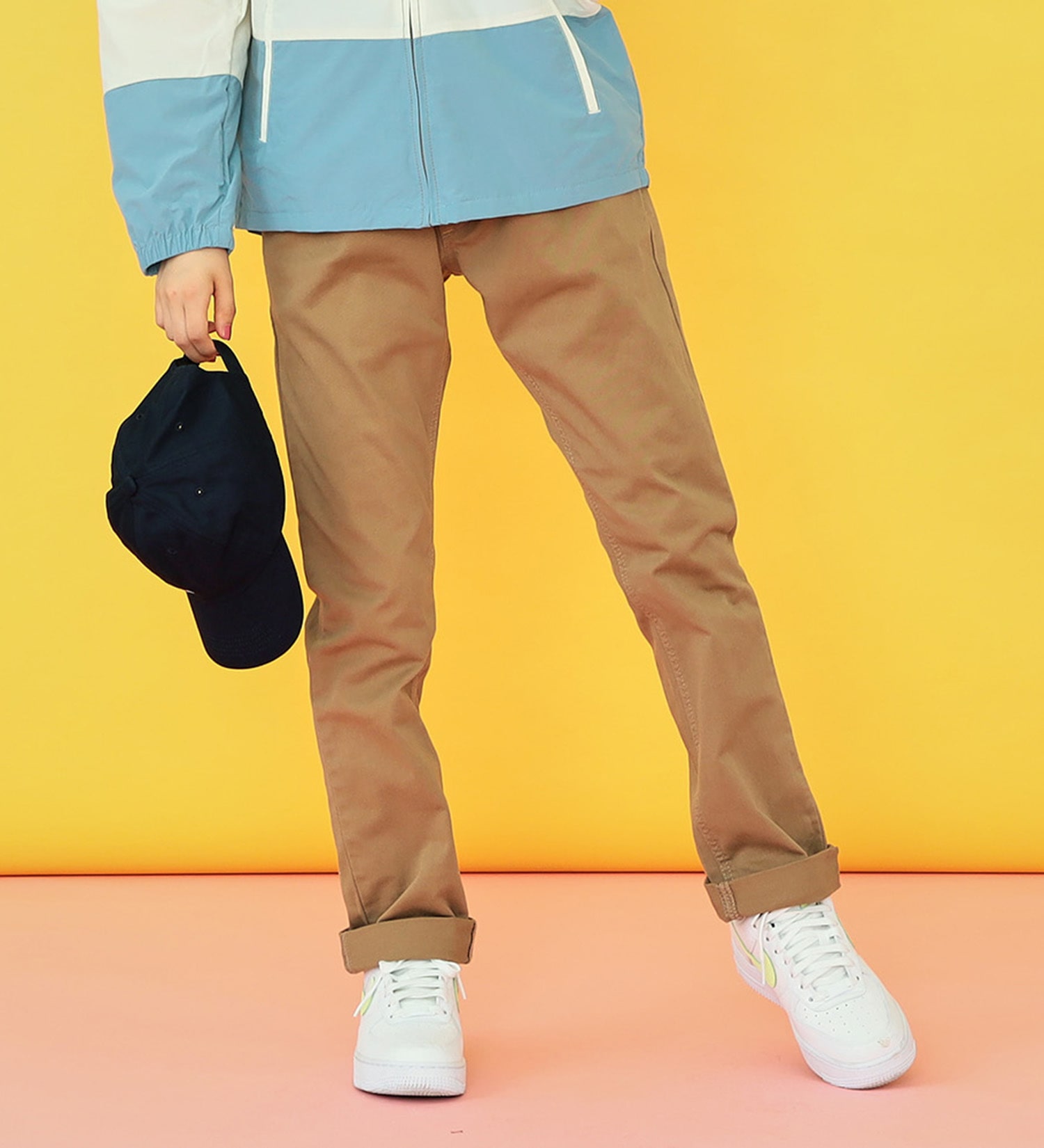 Lee(リー)の【SALE】【130-160cm】キッズ ベーシック リブ ストレッチ テーパードパンツ|パンツ/パンツ/キッズ|ベージュ
