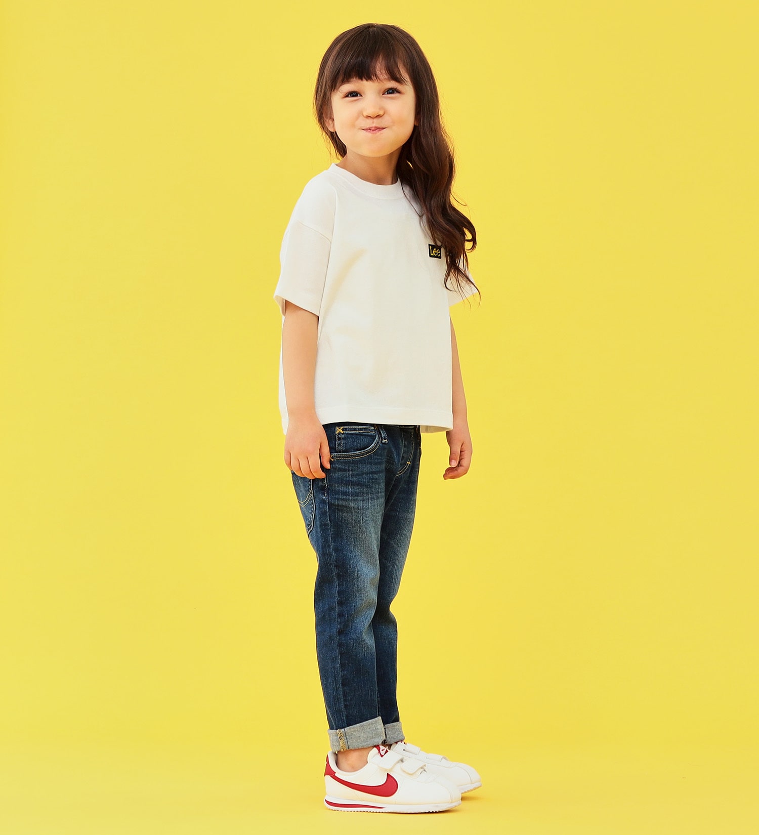 Lee(リー)の【BLACKFRIDAY】【110/120cm】キッズ ベーシック リブ ストレッチ テーパードパンツ|パンツ/デニムパンツ/キッズ|濃色ブルー