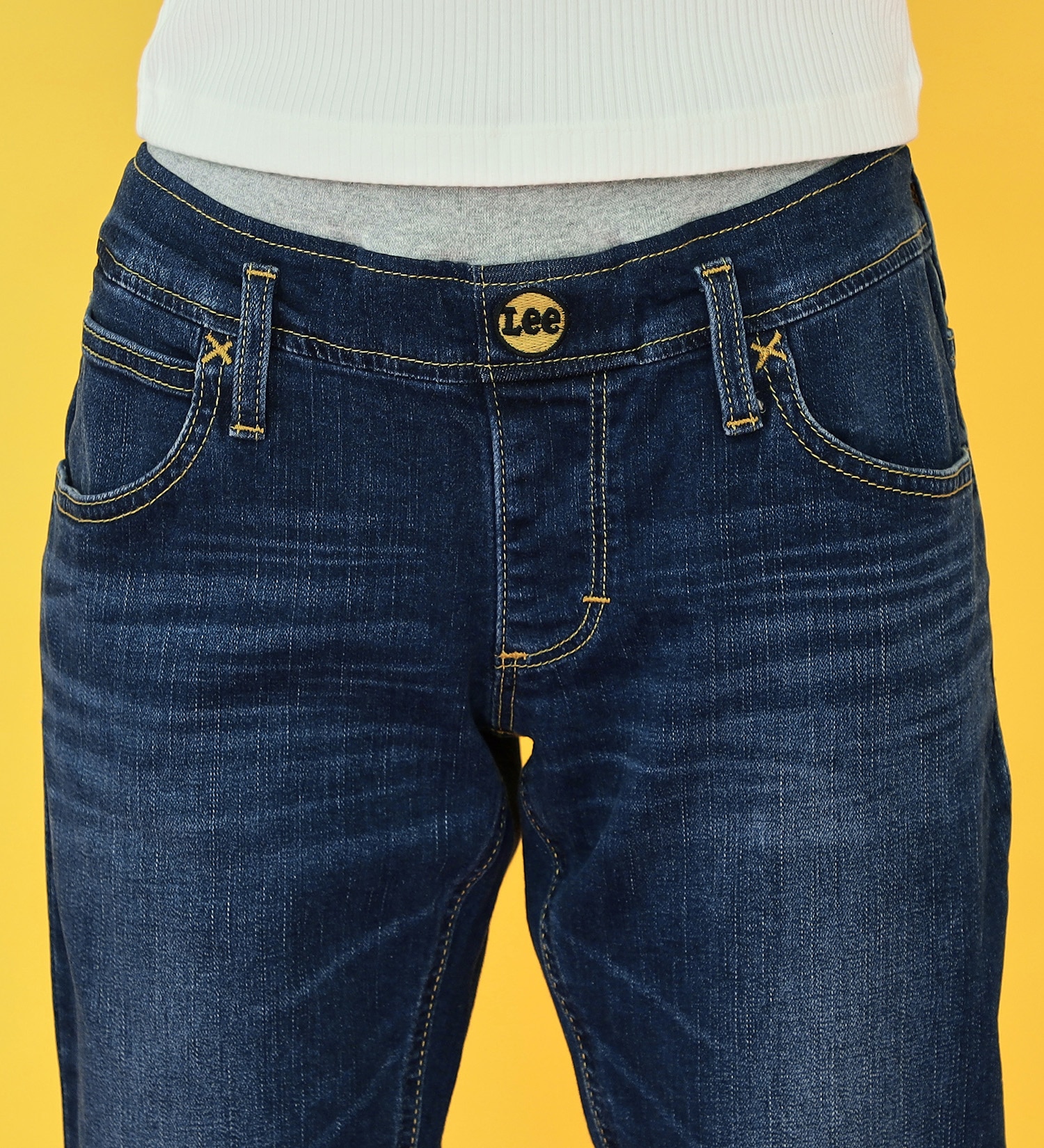 Lee(リー)の【カート割対象】【FINAL SALE】【130-160cm】キッズ ベーシック リブ ストレッチ テーパードパンツ|パンツ/デニムパンツ/キッズ|濃色ブルー