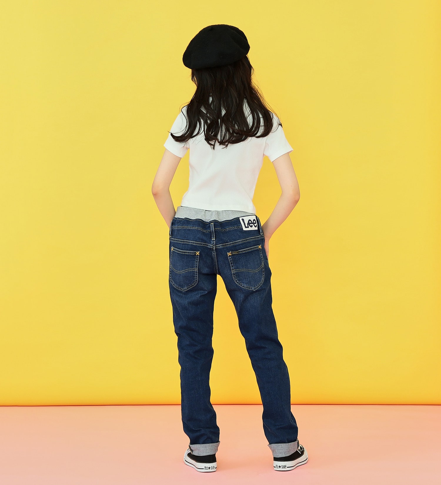 Lee(リー)の【カート割対象】【FINAL SALE】【130-160cm】キッズ ベーシック リブ ストレッチ テーパードパンツ|パンツ/デニムパンツ/キッズ|濃色ブルー