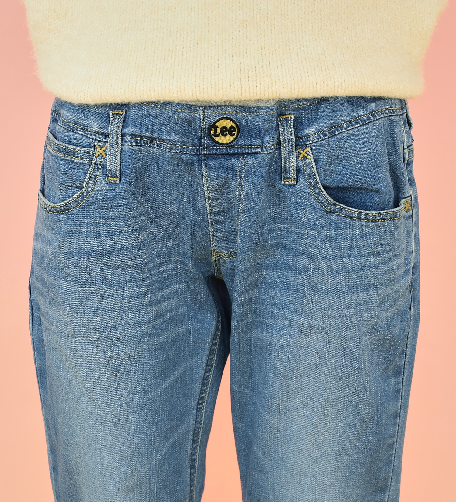Lee(リー)の【SUMMER SALE】【130-160cm】キッズ ベーシック リブ ストレッチ テーパードパンツ|パンツ/デニムパンツ/キッズ|中色ブルー
