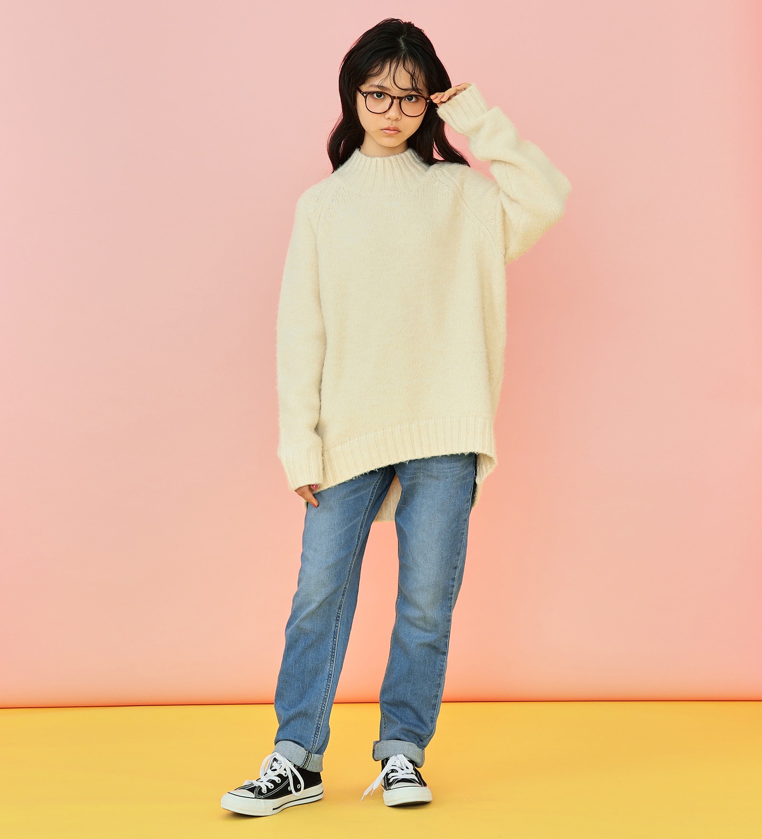 Lee(リー)の【SUMMER SALE】【130-160cm】キッズ ベーシック リブ ストレッチ テーパードパンツ|パンツ/デニムパンツ/キッズ|中色ブルー