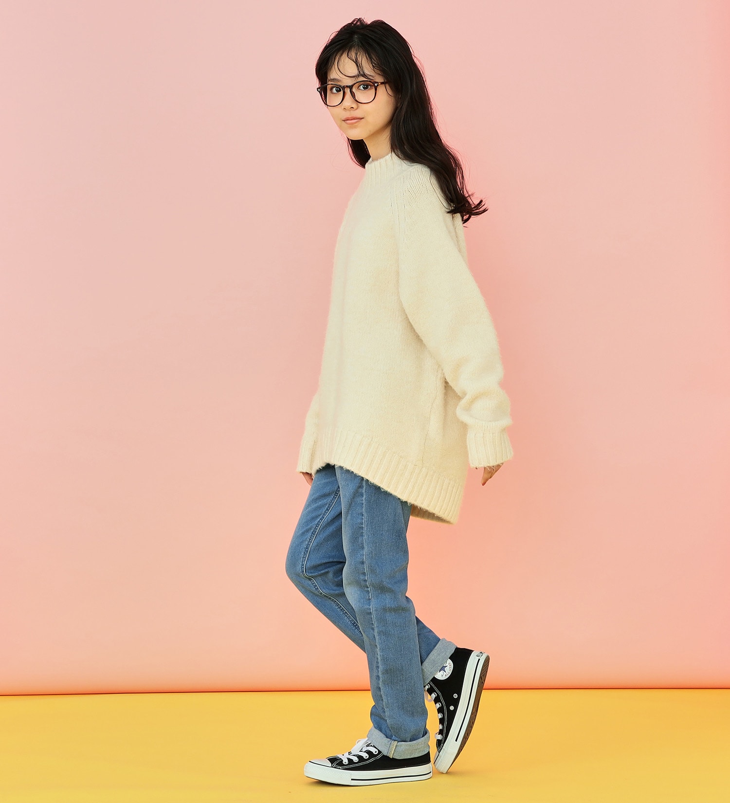 Lee(リー)の【SUMMER SALE】【130-160cm】キッズ ベーシック リブ ストレッチ テーパードパンツ|パンツ/デニムパンツ/キッズ|中色ブルー
