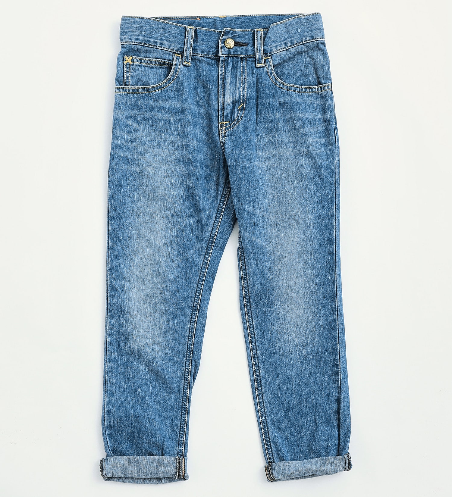 Lee(リー)の【BLACKFRIDAY】【110/120cm】キッズ ベーシックテーパードデニムパンツ|パンツ/デニムパンツ/キッズ|中色ブルー