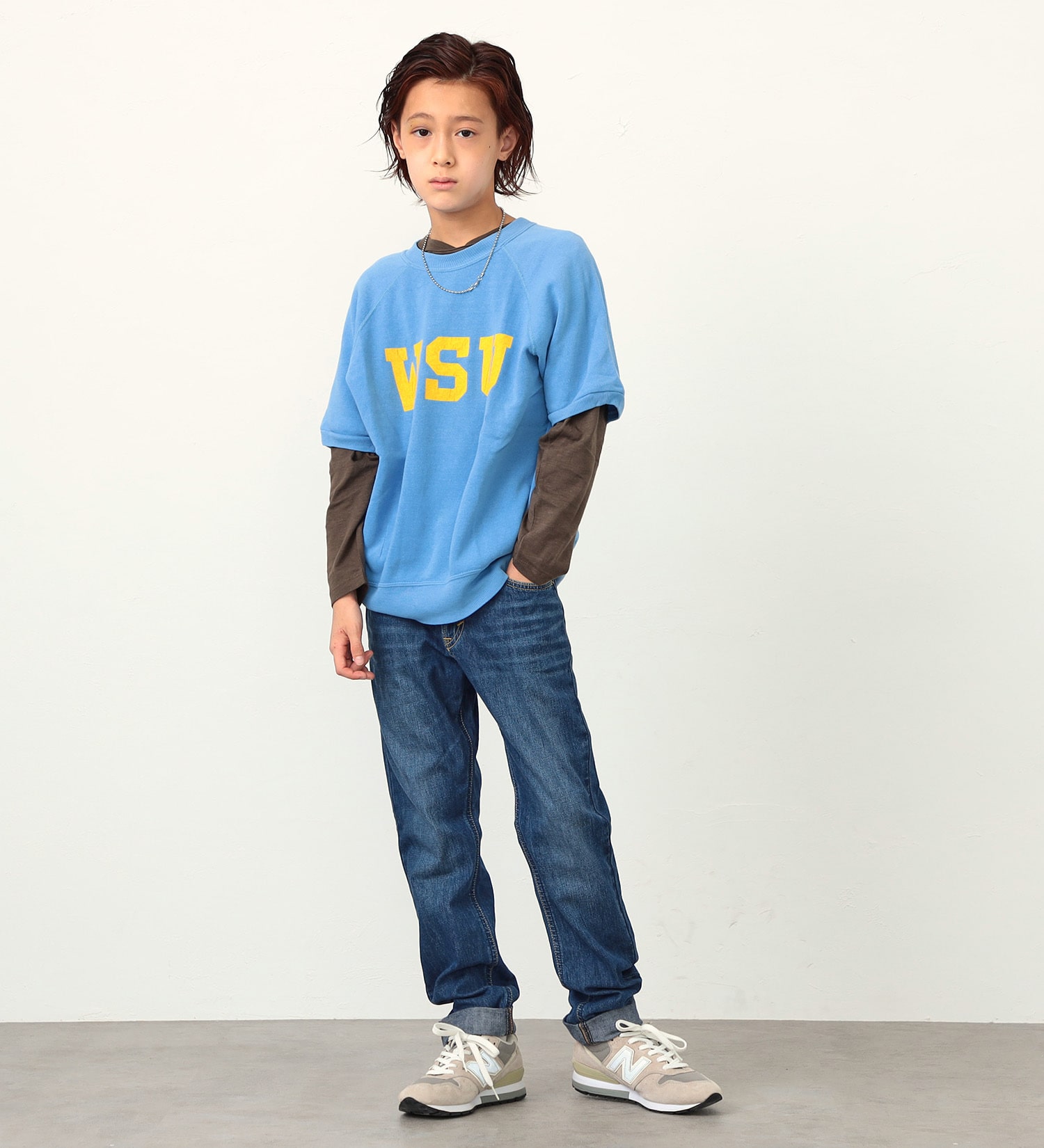 Lee(リー)の【BLACKFRIDAY】【130-160cm】キッズ ベーシック テーパードデニムパンツ|パンツ/デニムパンツ/キッズ|中色ブルー