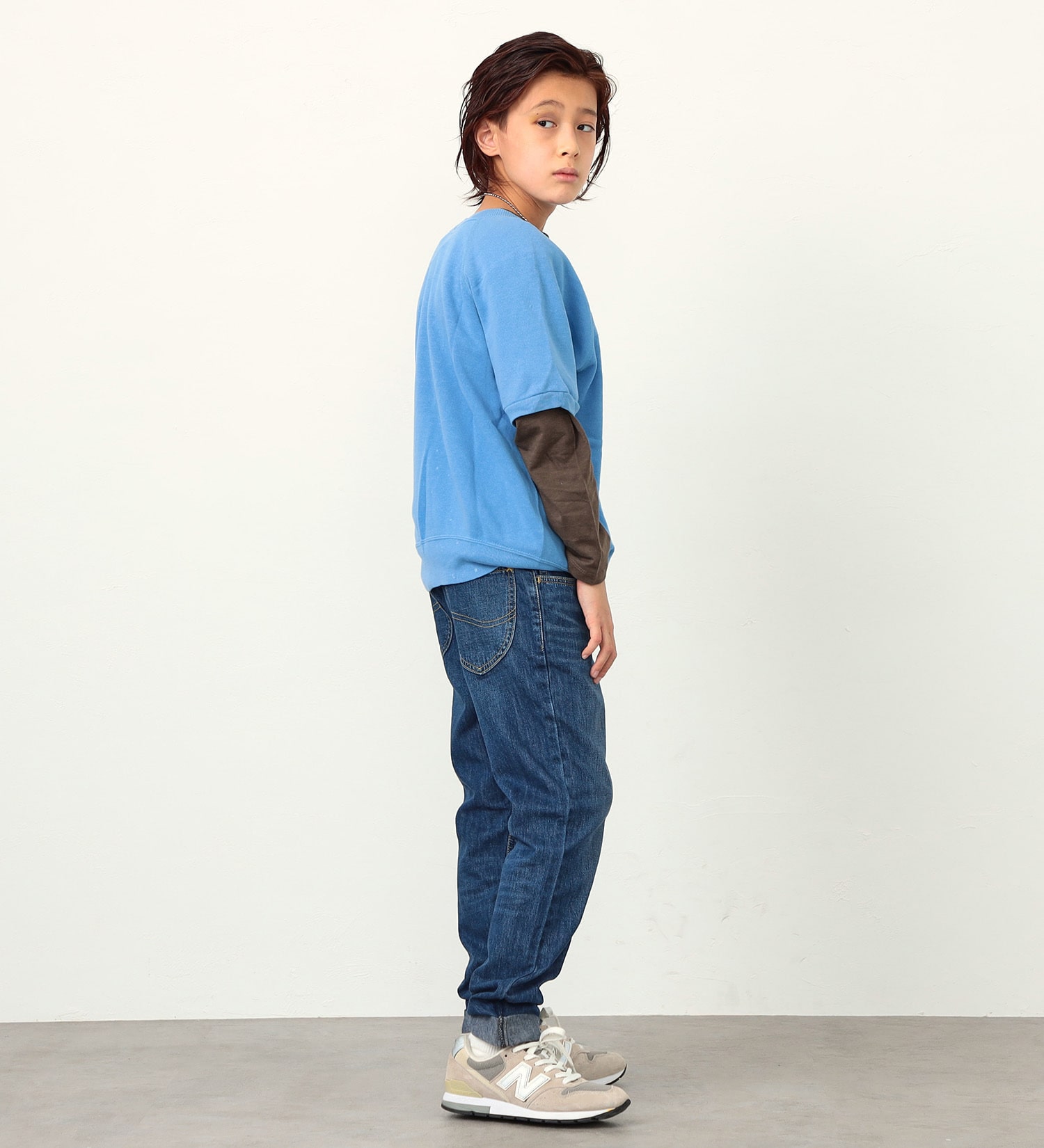 Lee(リー)の【BLACKFRIDAY】【130-160cm】キッズ ベーシック テーパードデニムパンツ|パンツ/デニムパンツ/キッズ|中色ブルー