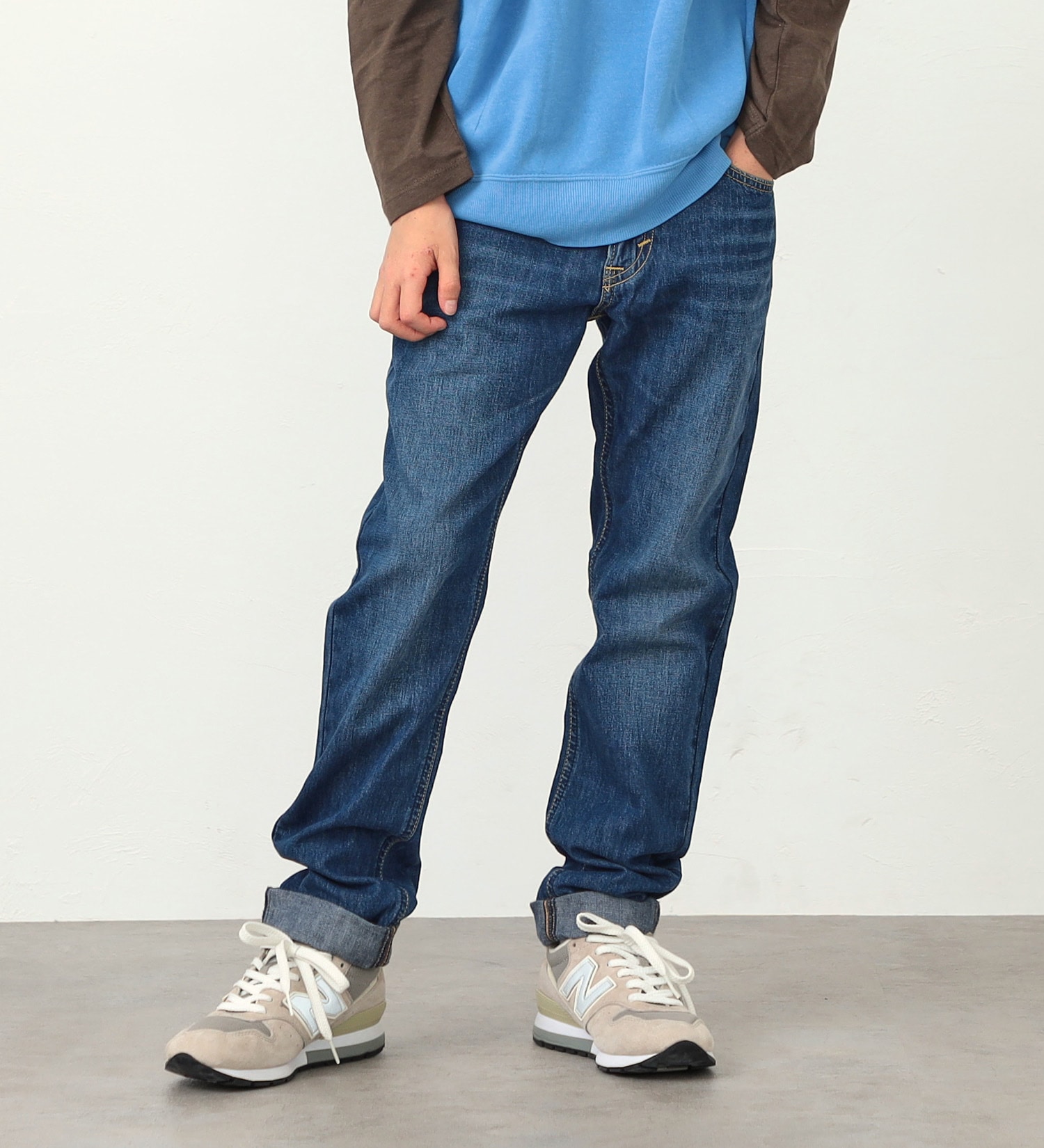 Lee(リー)の【BLACKFRIDAY】【130-160cm】キッズ ベーシック テーパードデニムパンツ|パンツ/デニムパンツ/キッズ|中色ブルー