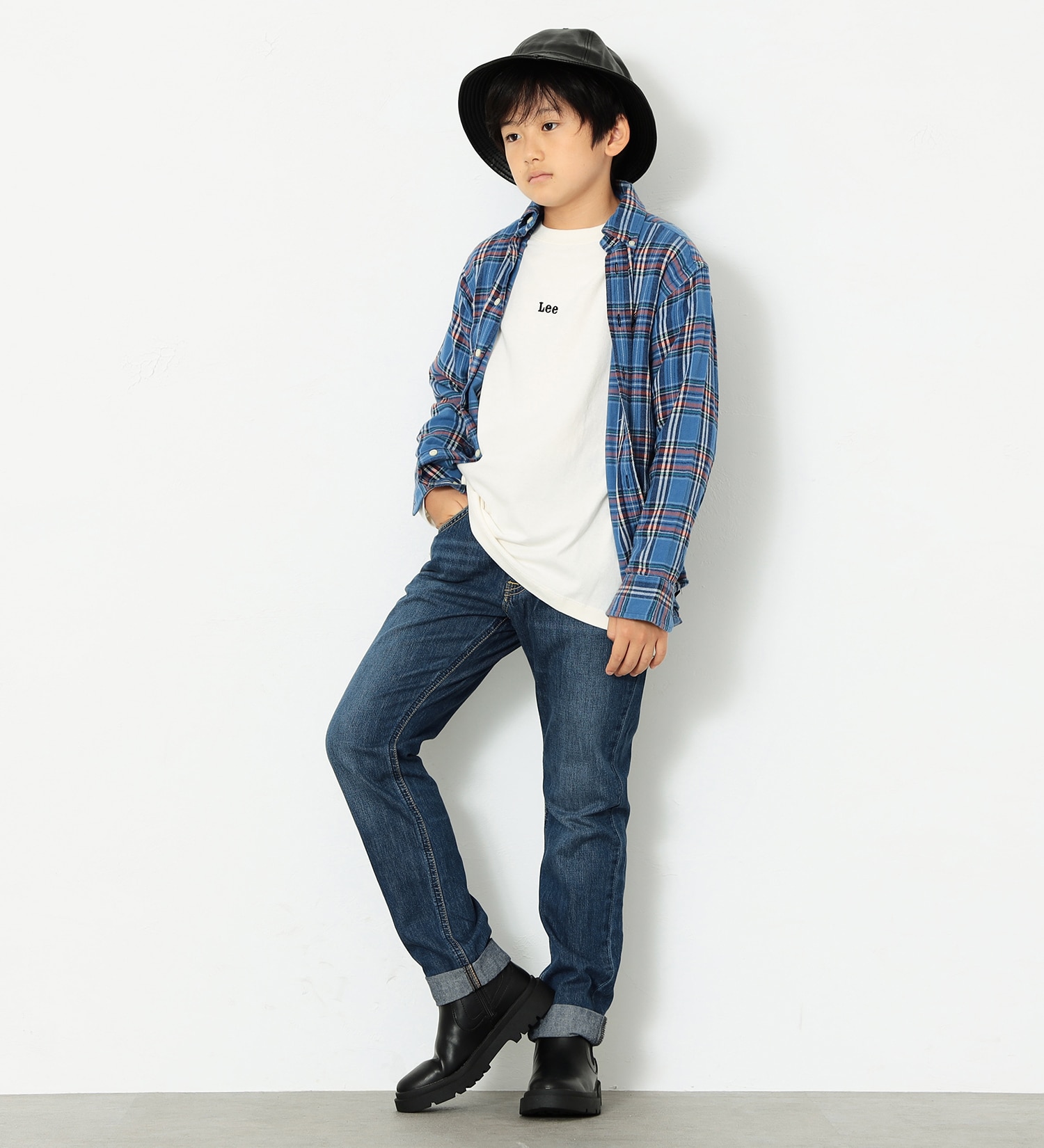 Lee(リー)の【BLACKFRIDAY】【130-160cm】キッズ ベーシック テーパードデニムパンツ|パンツ/デニムパンツ/キッズ|中色ブルー